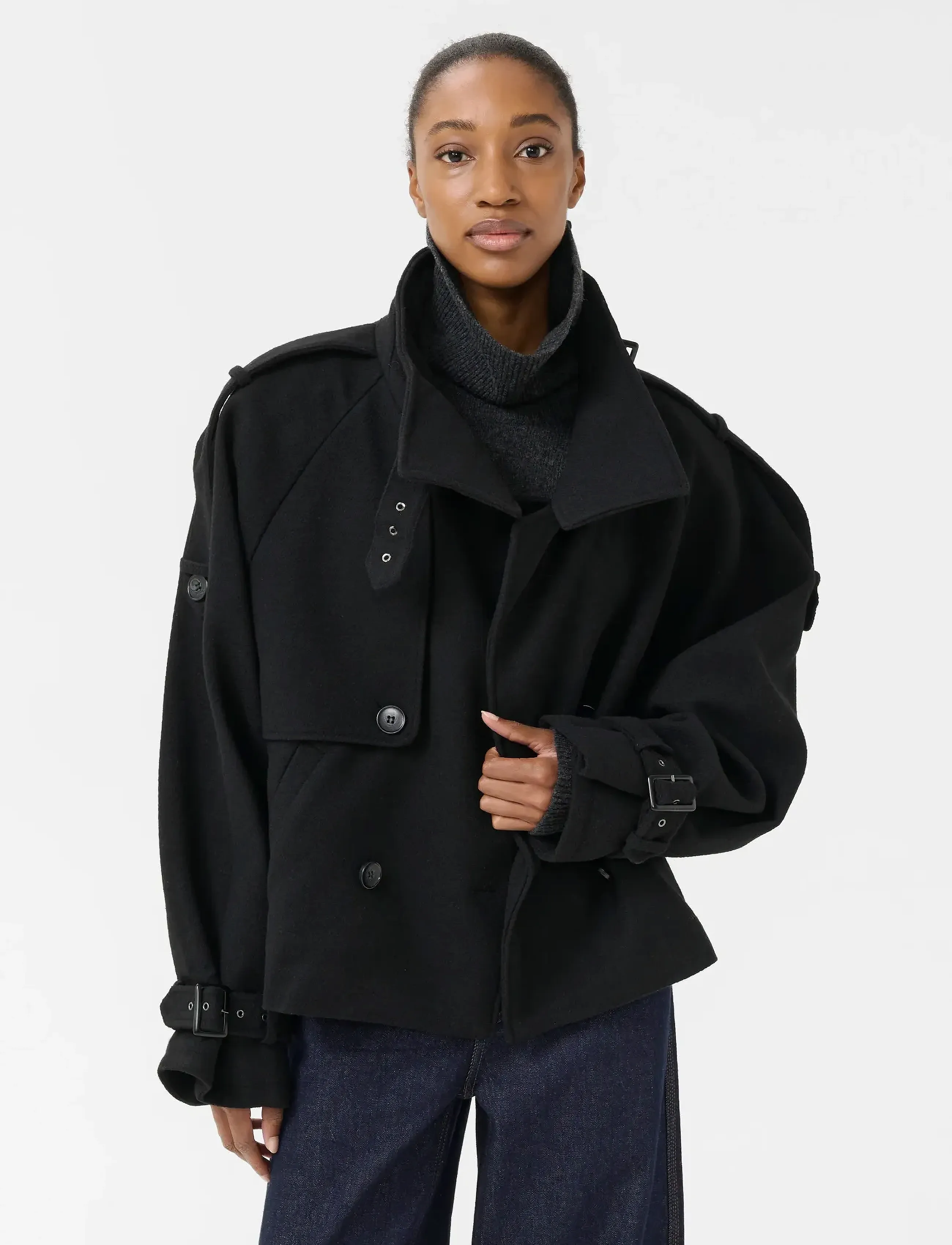 Gestuz GZavic short jacket - Tøj - BLACK / black