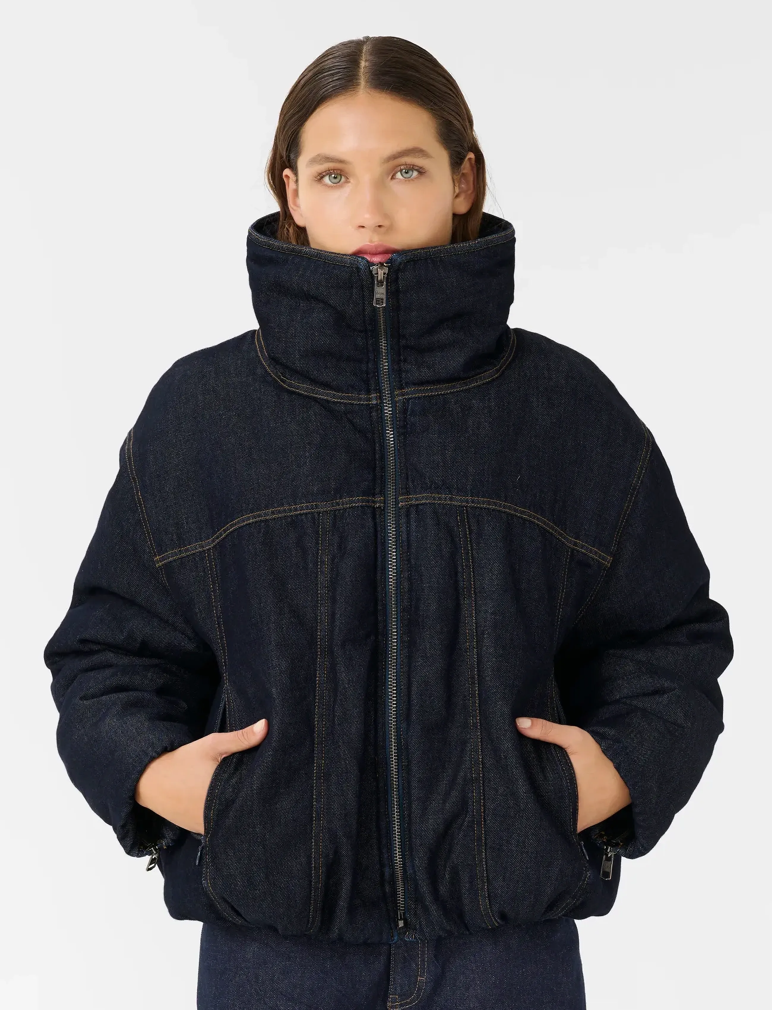 Gestuz Gzrinova Puffer, 40, Navy, Jakker > Vatteret Jakke, Dame