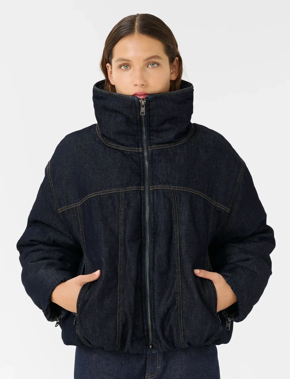 Gestuz - GZrinova puffer - dunjakker - dark blue unwashed - 0