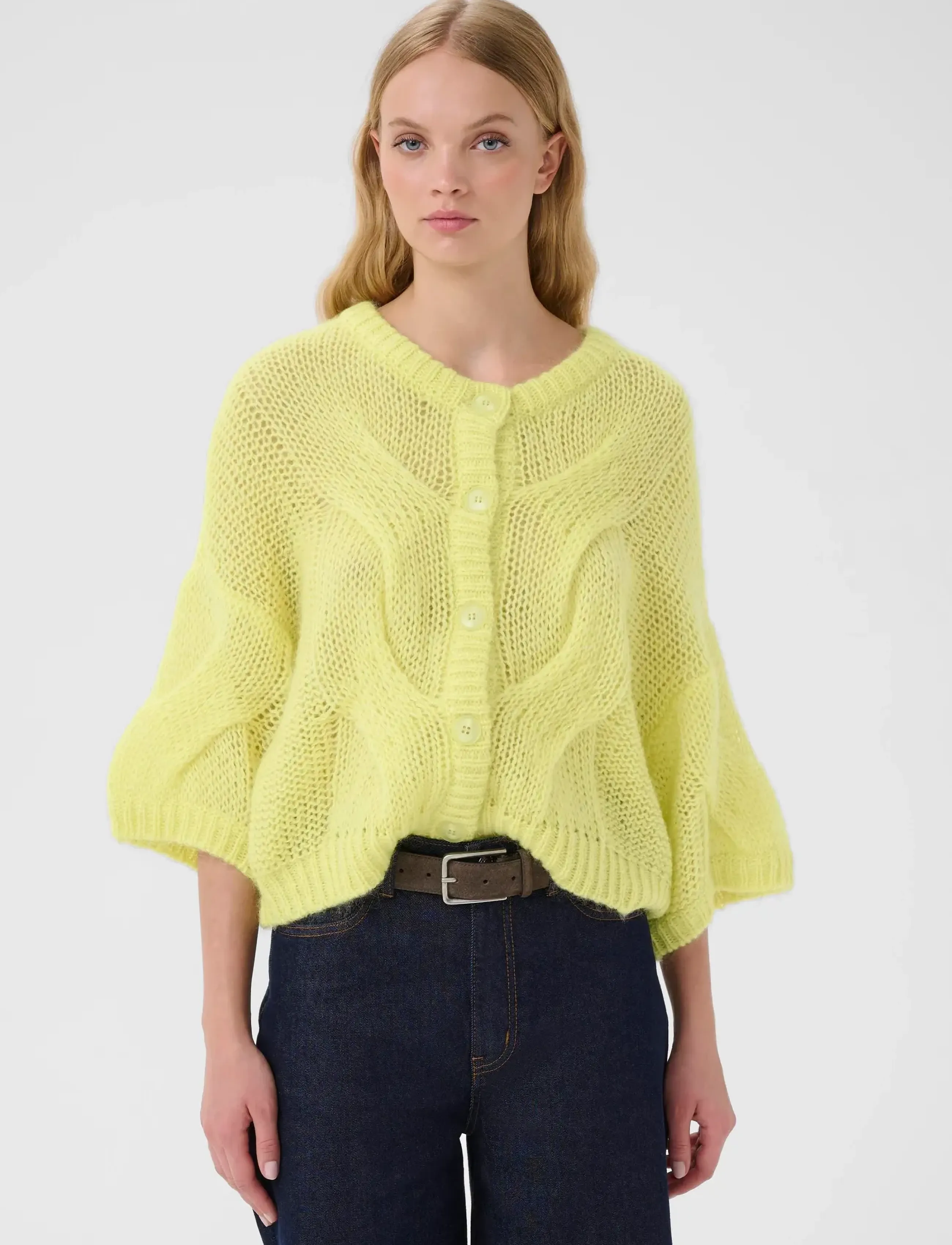 Gestuz Gzzenia Cardigan, M, Yellow, Strik > Cardigans, Dame