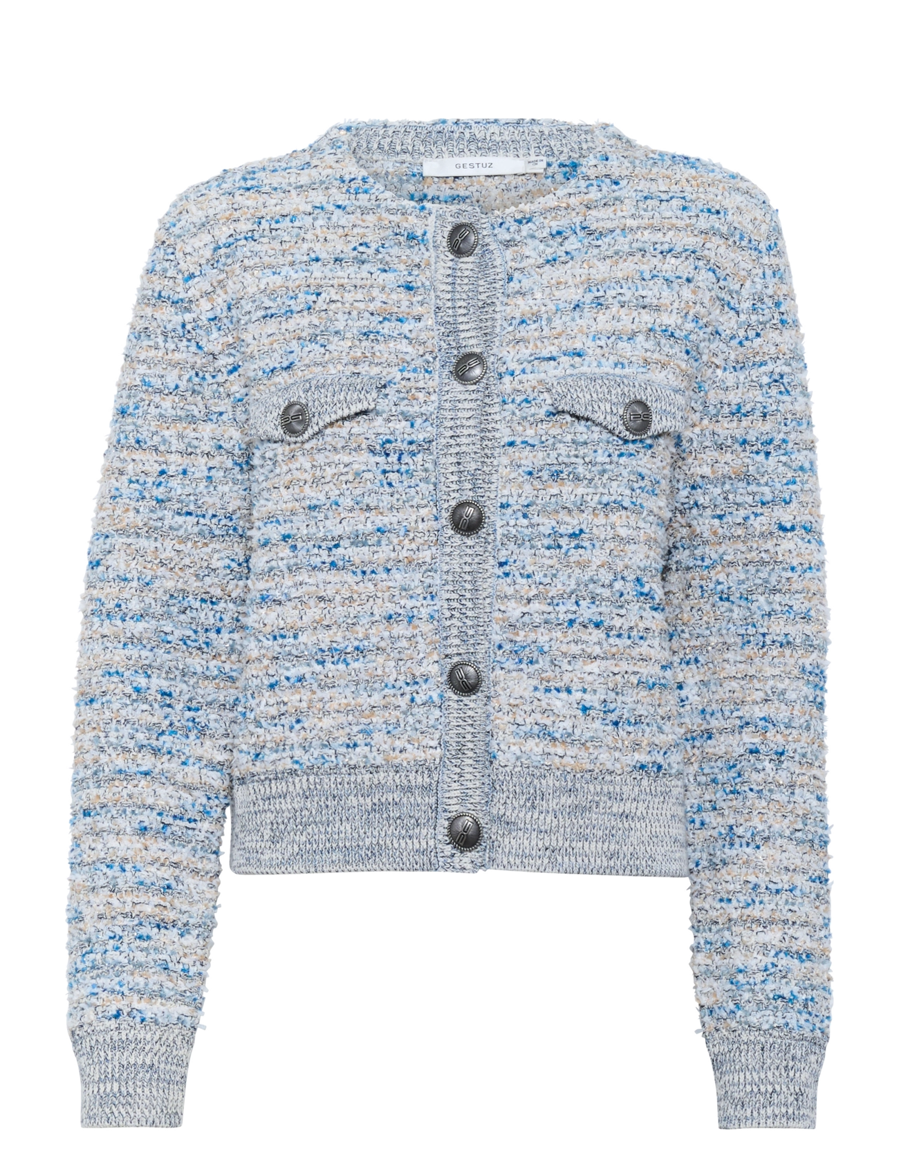 Gestuz GZcannie cardigan - Stickat - BLUE WHITE MIX / blue