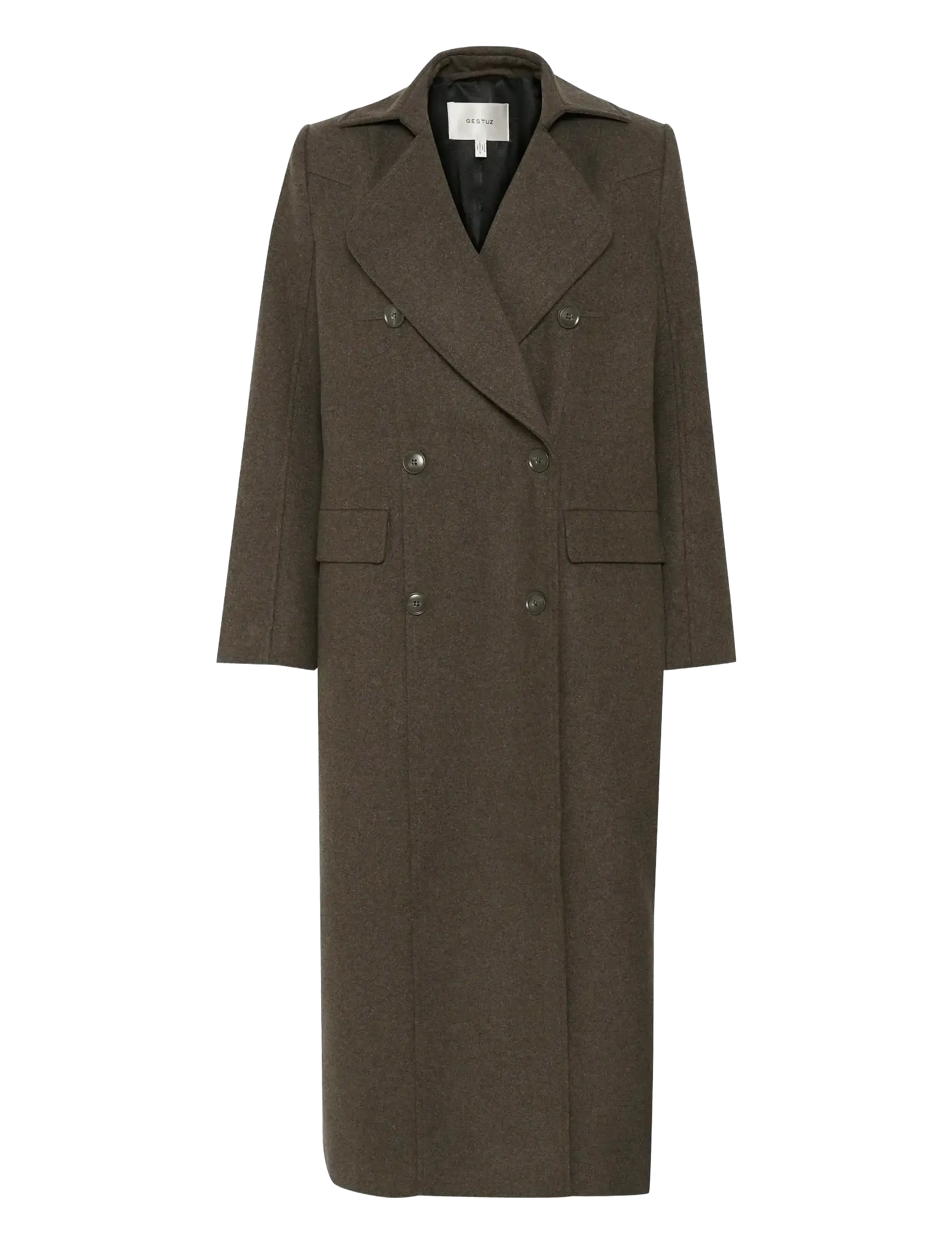 GESTUZ Gzzinka Long Mantel Khaki - 40 - Damen