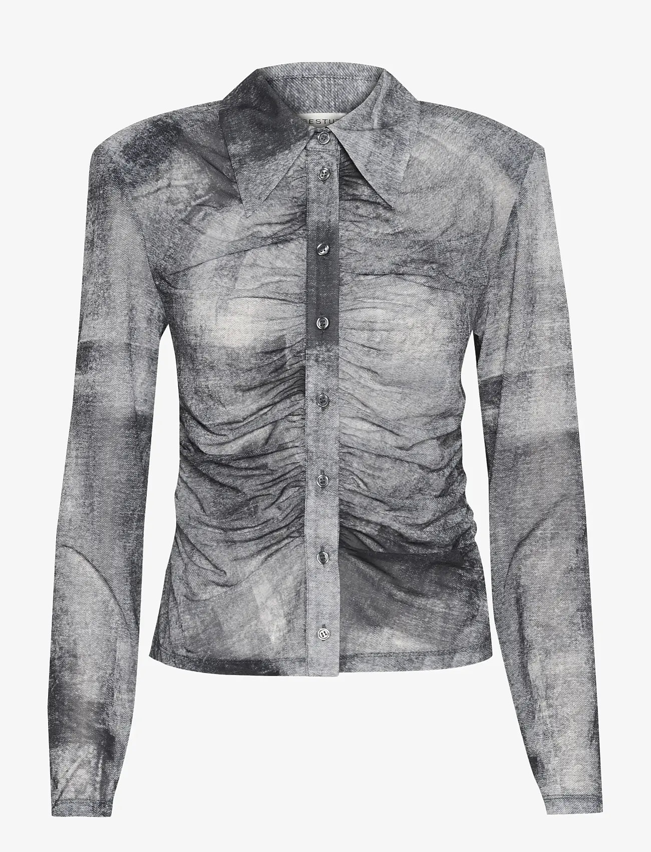 Gestuz - GZdeona P shirt - pikkade varrukatega särgid - black denim - 1