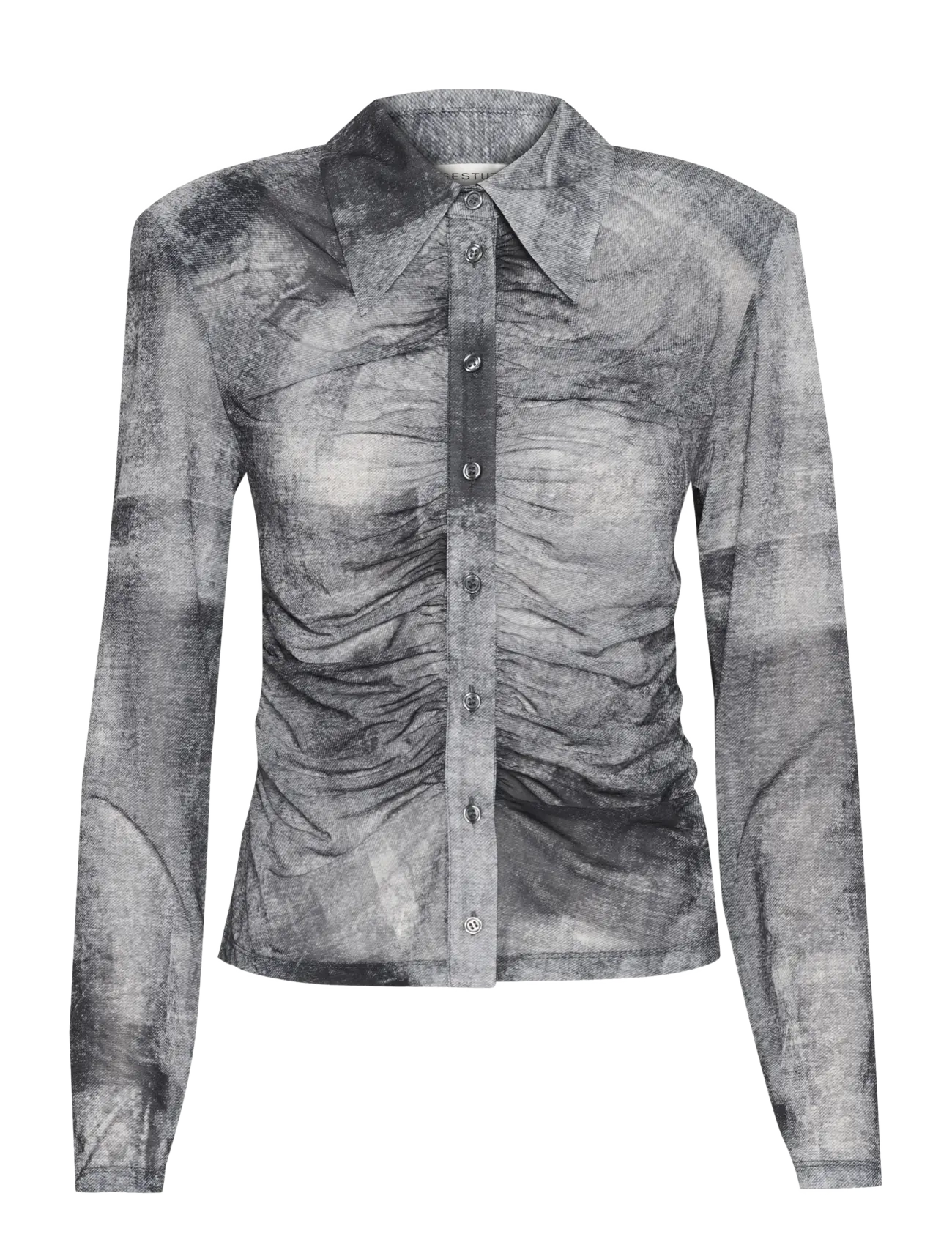 Gestuz GZdeona P shirt - Officewear - BLACK DENIM / grey