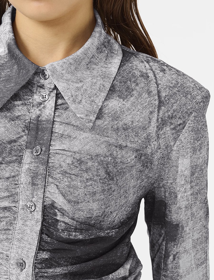 Gestuz - GZdeona P shirt - langärmlige hemden - black denim - 5