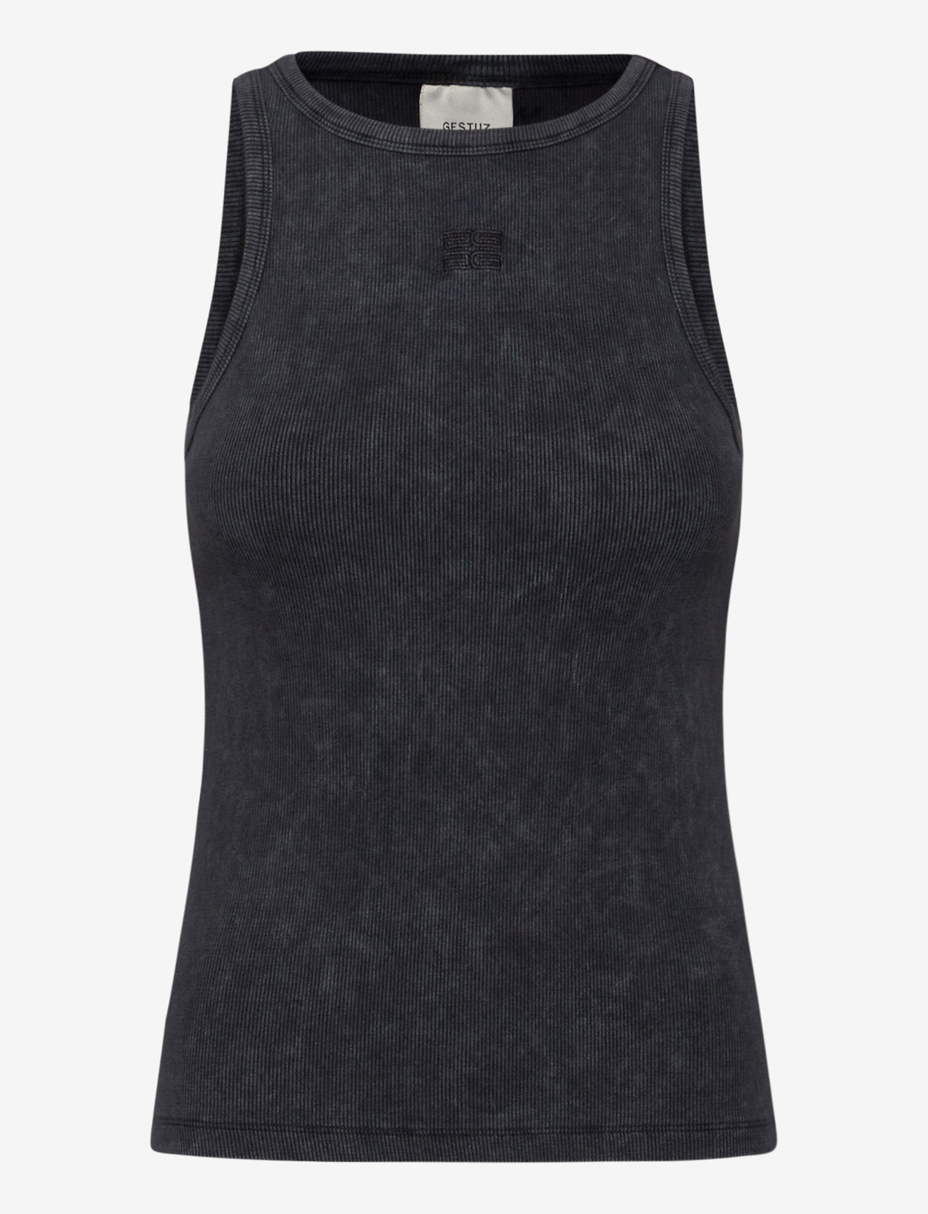 Gestuz - GZdrew washed logo tank - tanktops - grey washed - 0