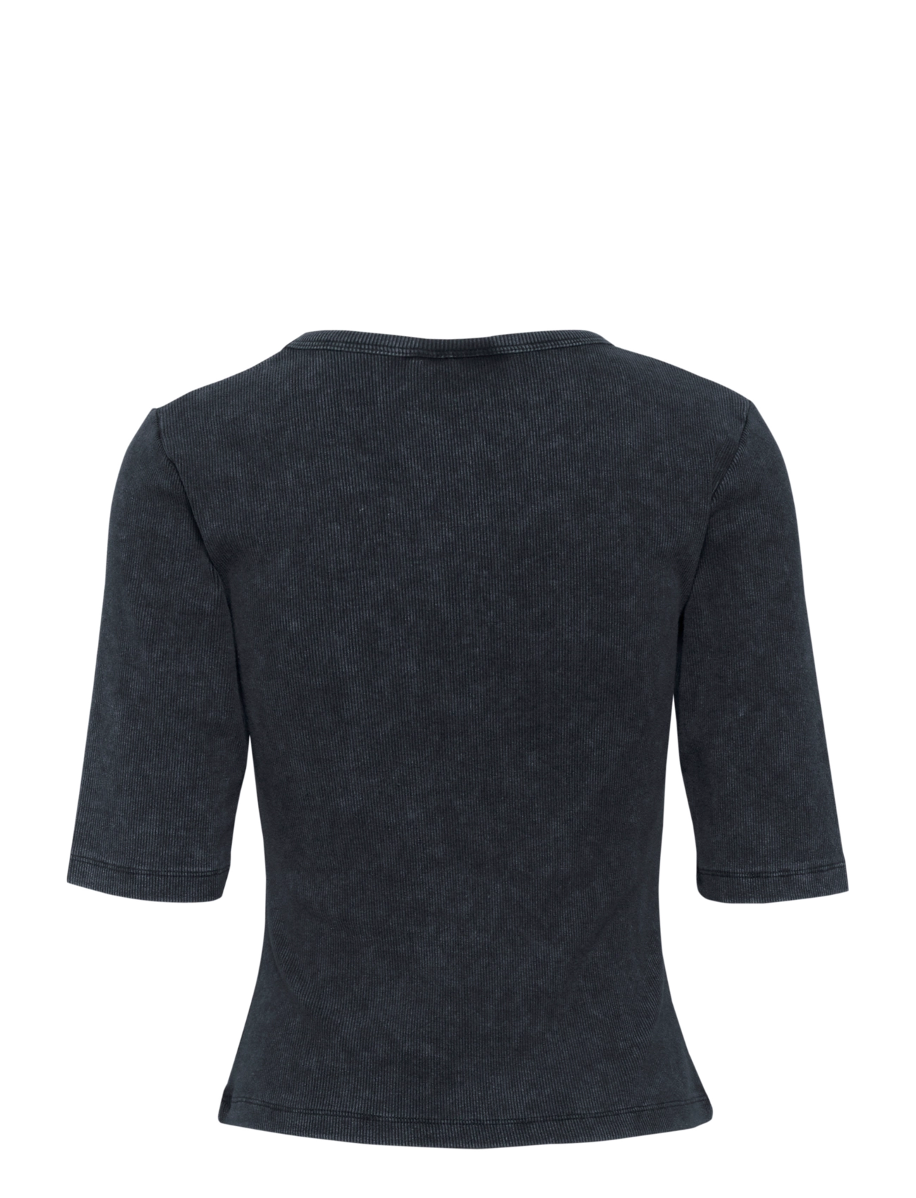 Gestuz - GZdrew washed logo top - t-shirts - grey washed - 2