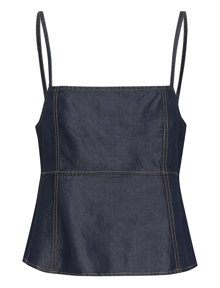 Gestuz - GZnia singlet - sleeveless blouses - dark blue unwashed - 1