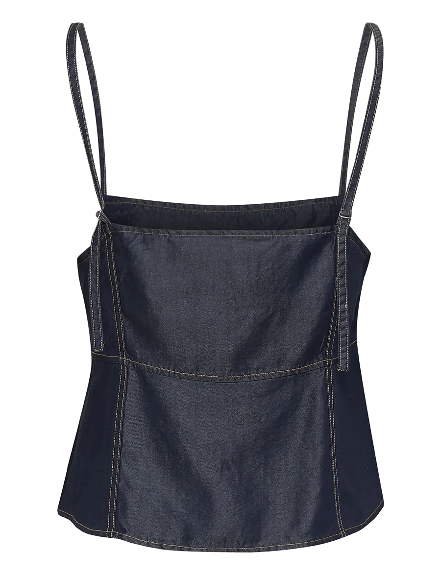 Gestuz - GZnia singlet - sleeveless blouses - dark blue unwashed - 2