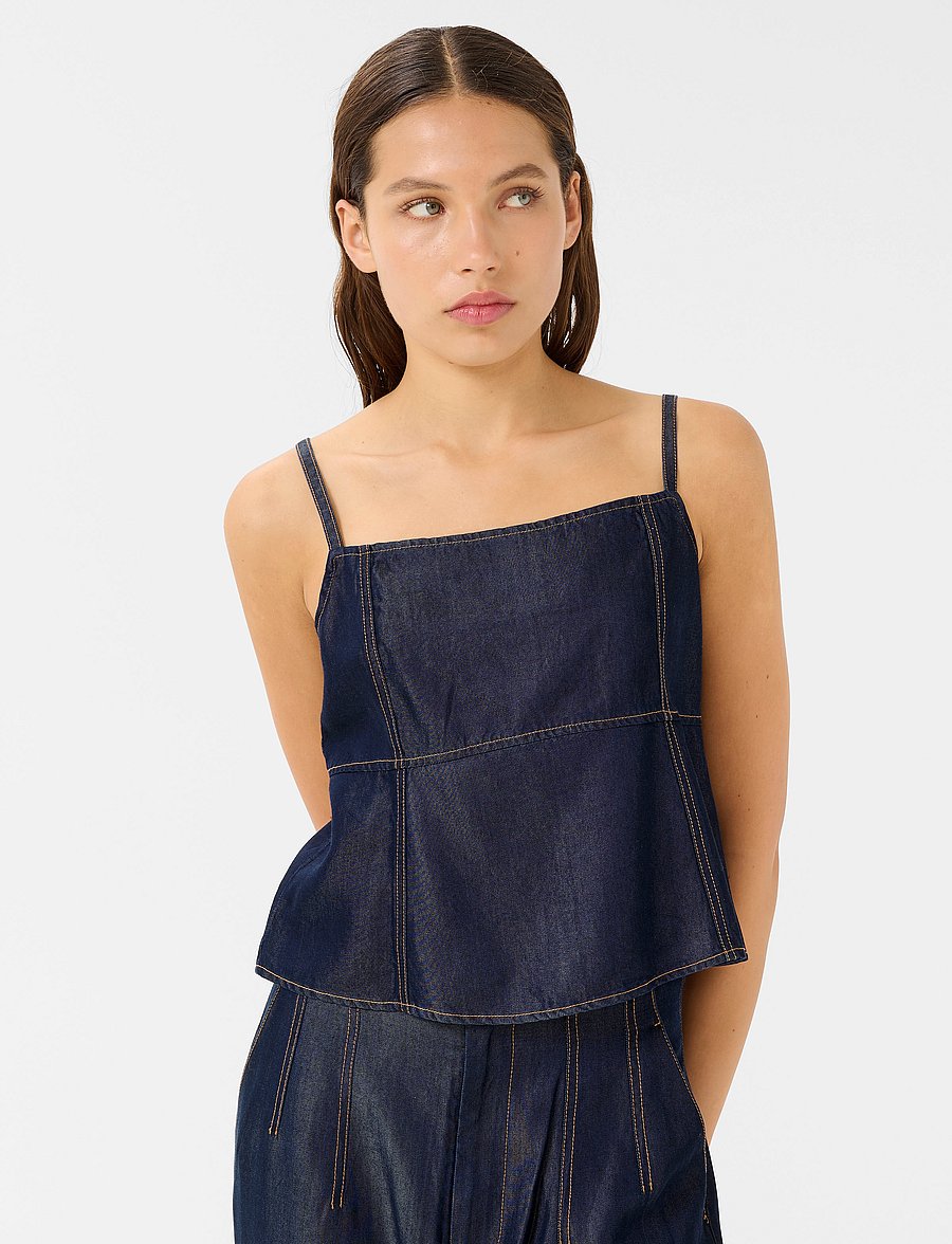 Gestuz - GZnia singlet - sleeveless blouses - dark blue unwashed - 0