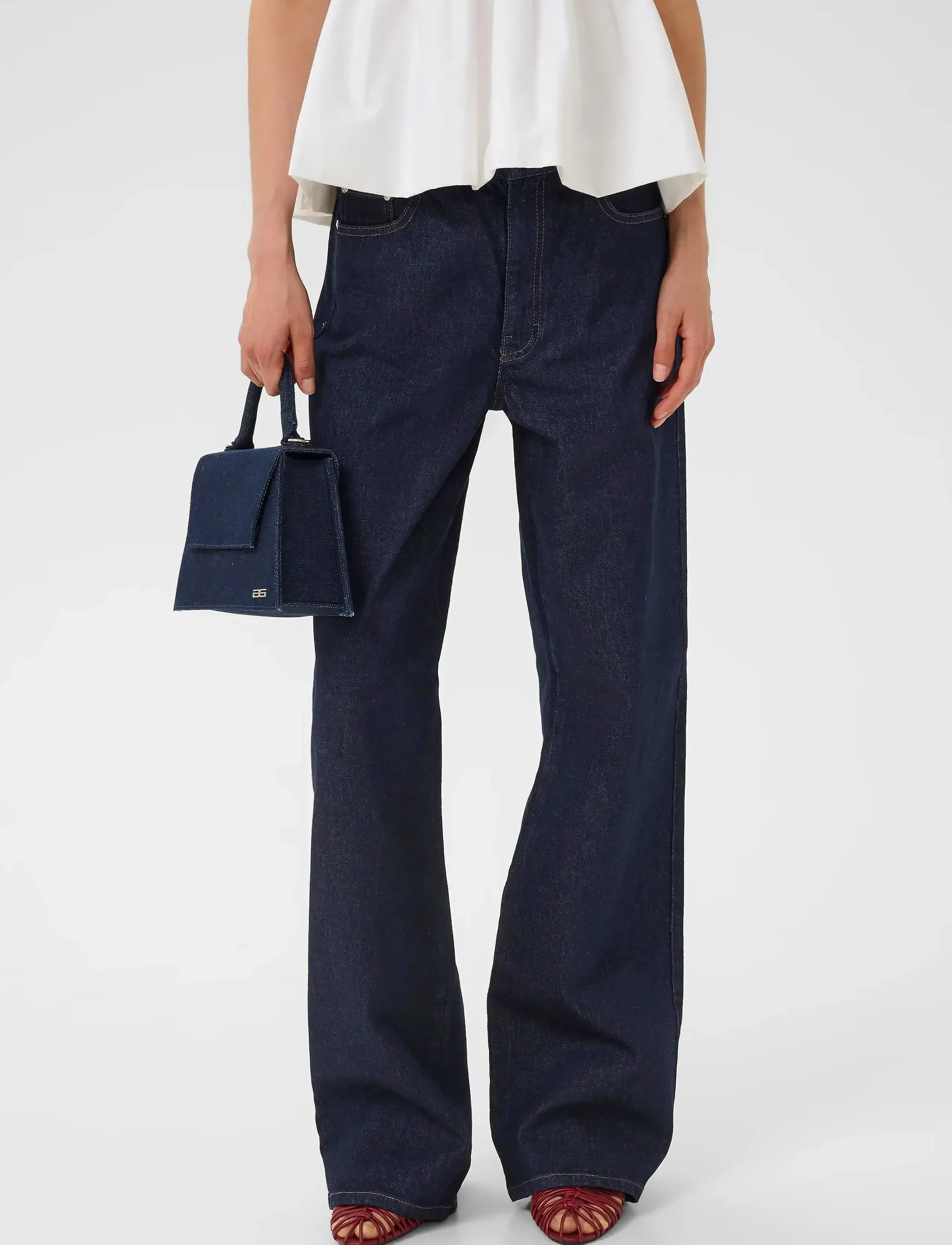 Gestuz GZsummer HW wide jeans - Tøj - UNWASHED DENIM / navy