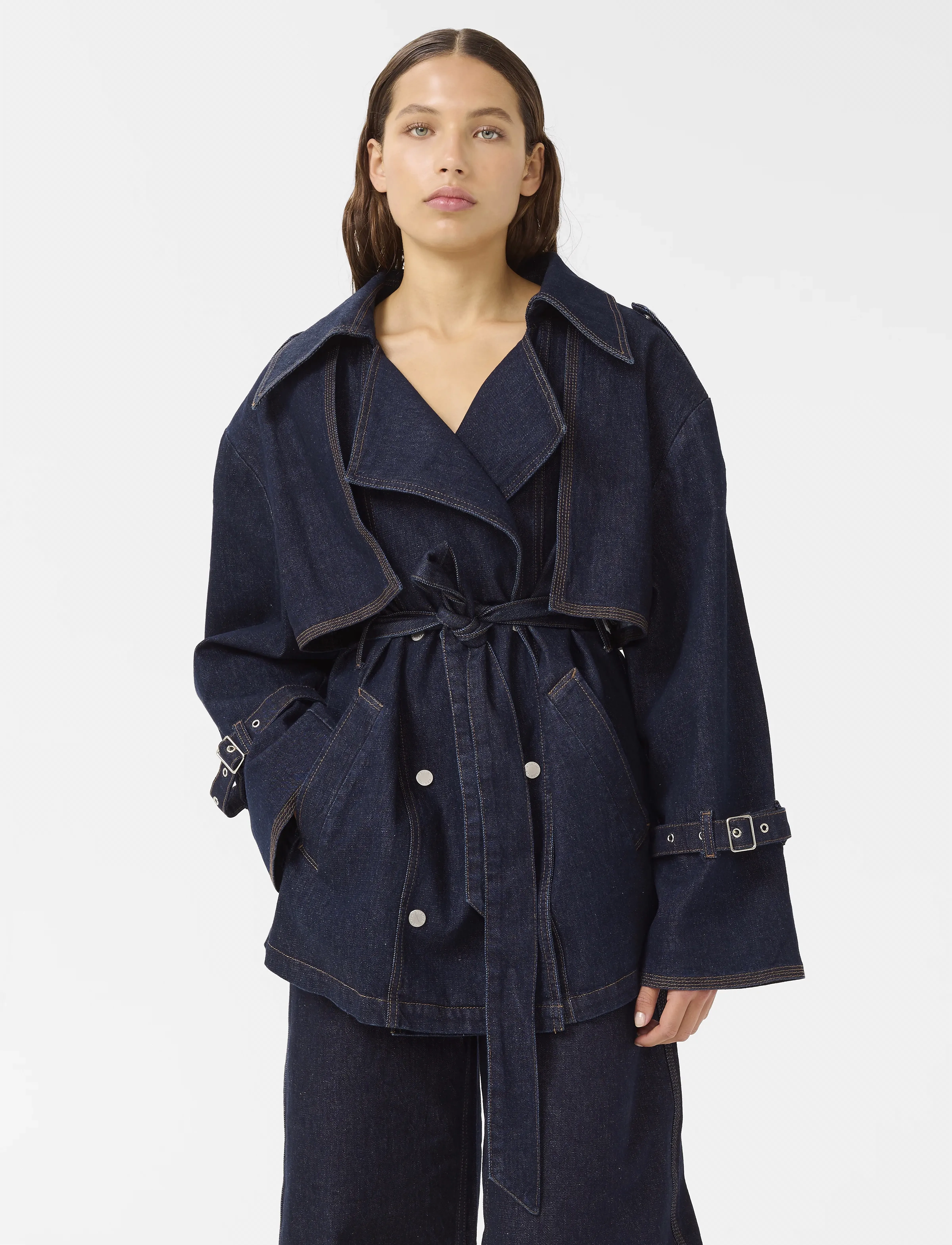 Gestuz Gzsummer Trenchcoat, 40, Navy, Frakker > Trenchcoats, Dame
