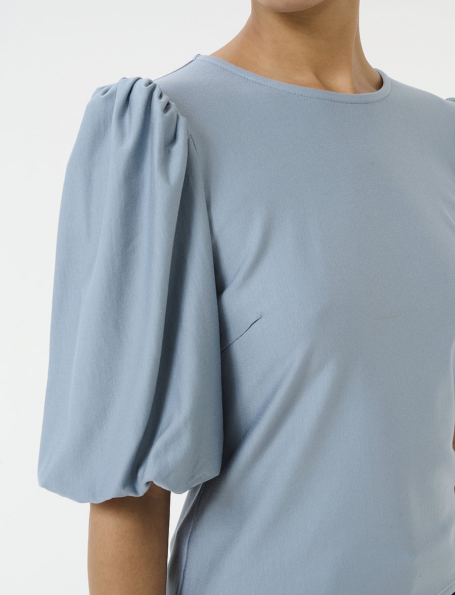 Gestuz - GZrifa balloon top - kurzärmelige blusen - grey blue - 5