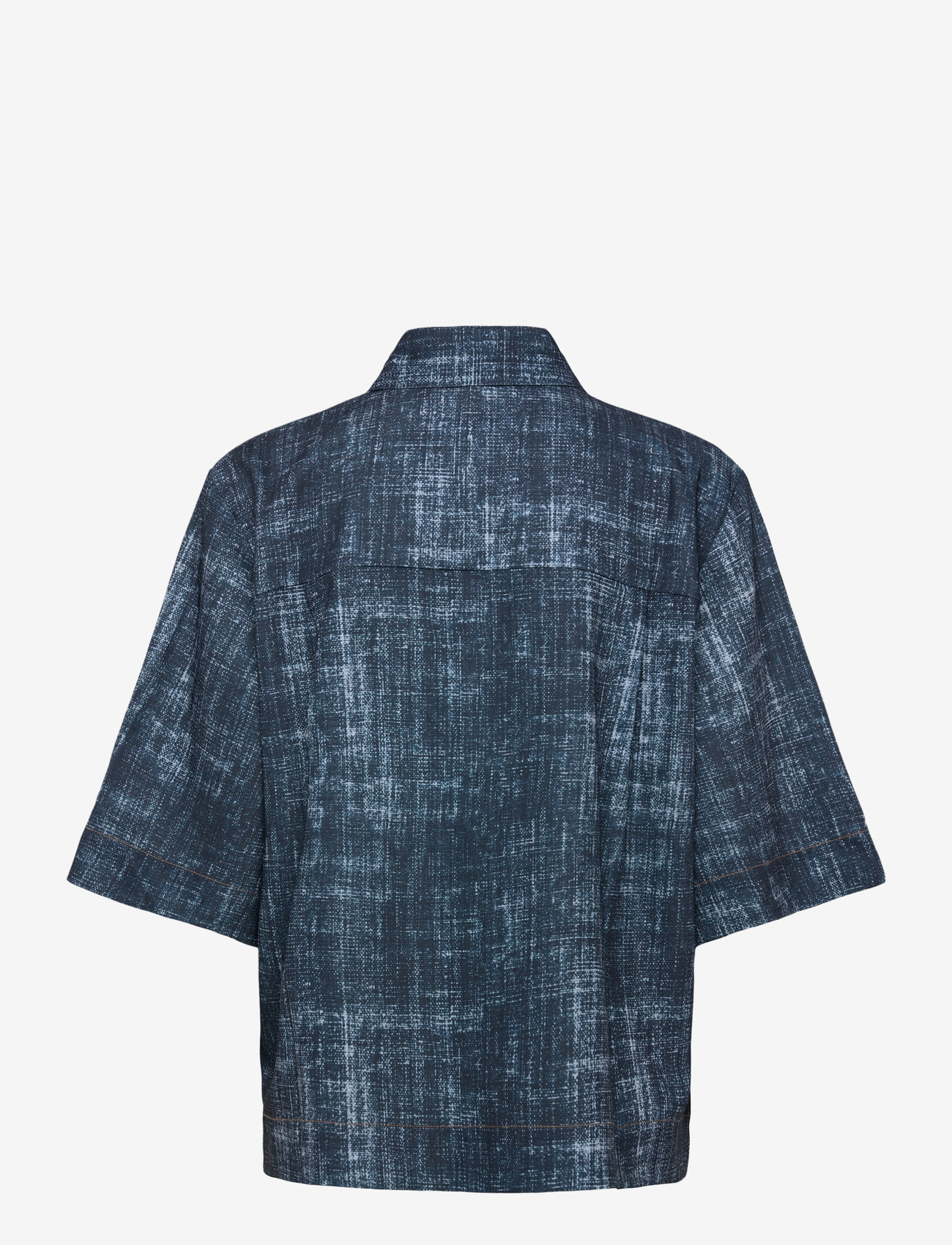Gestuz - GZdemia P SS shirt - short-sleeved shirts - dark denim structure - 1