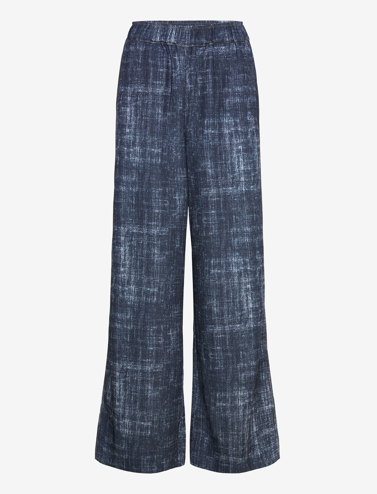 Gestuz - GZdemia P HW pants - wide leg trousers - dark denim structure - 0