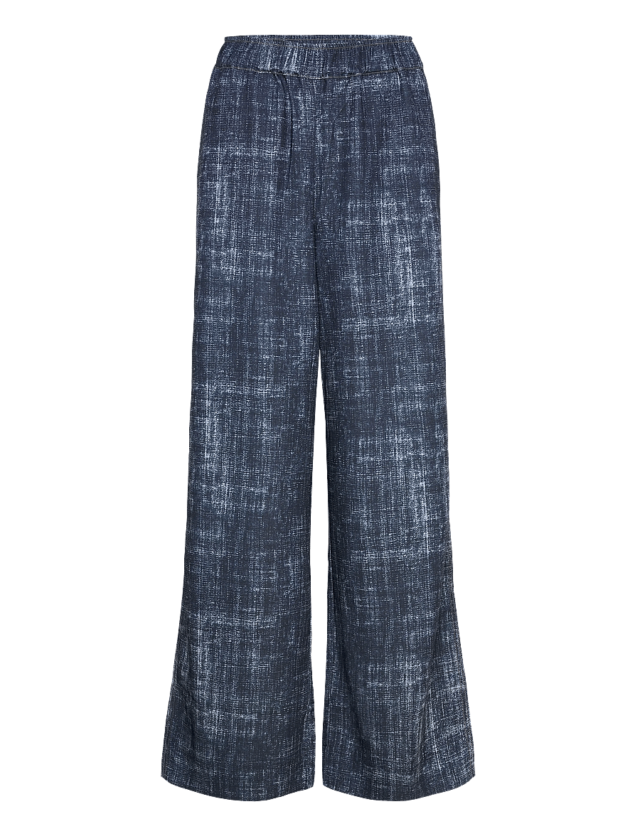 Gestuz - GZdemia P HW pants - hosen mit weitem bein - dark denim structure - 0
