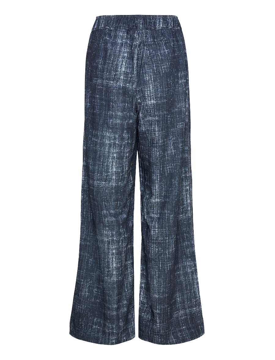 Gestuz - GZdemia P HW pants - hosen mit weitem bein - dark denim structure - 1