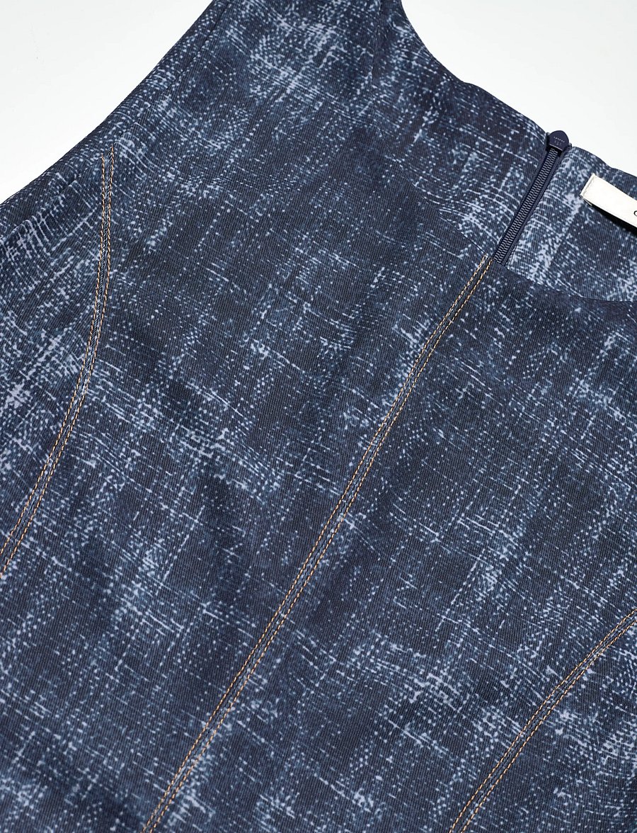 Gestuz - GZdemia P long dress - maxiklänningar - dark denim structure - 2
