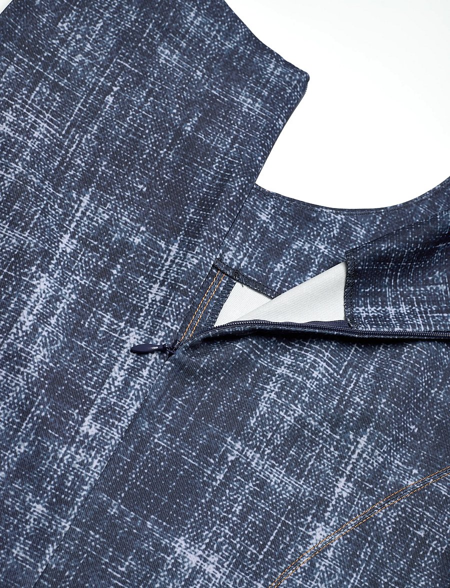 Gestuz - GZdemia P long dress - maxiklänningar - dark denim structure - 3