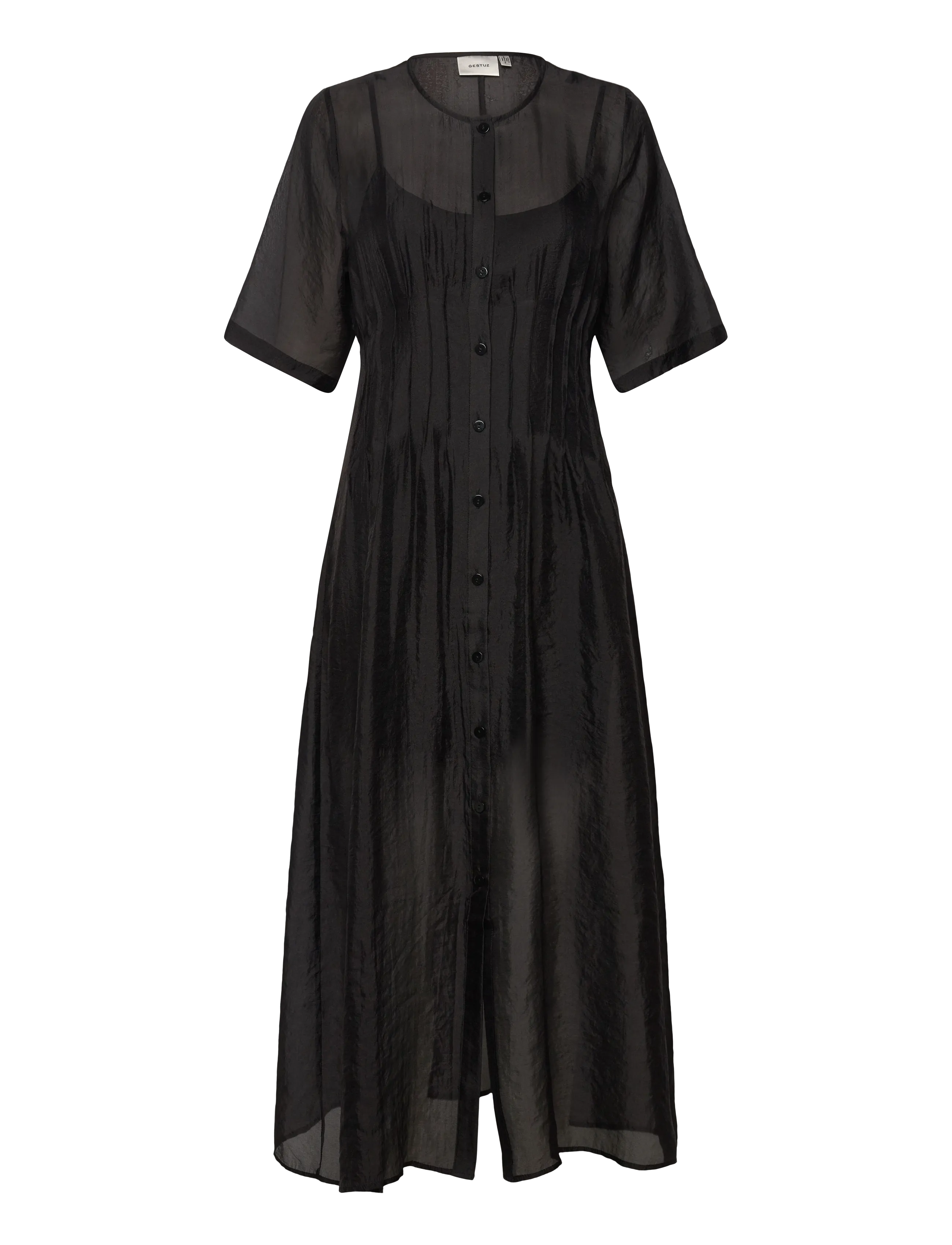 Gestuz Gztrudi Ss Dress, 36, Black, Kjoler > Knælange Og Midi, Dame