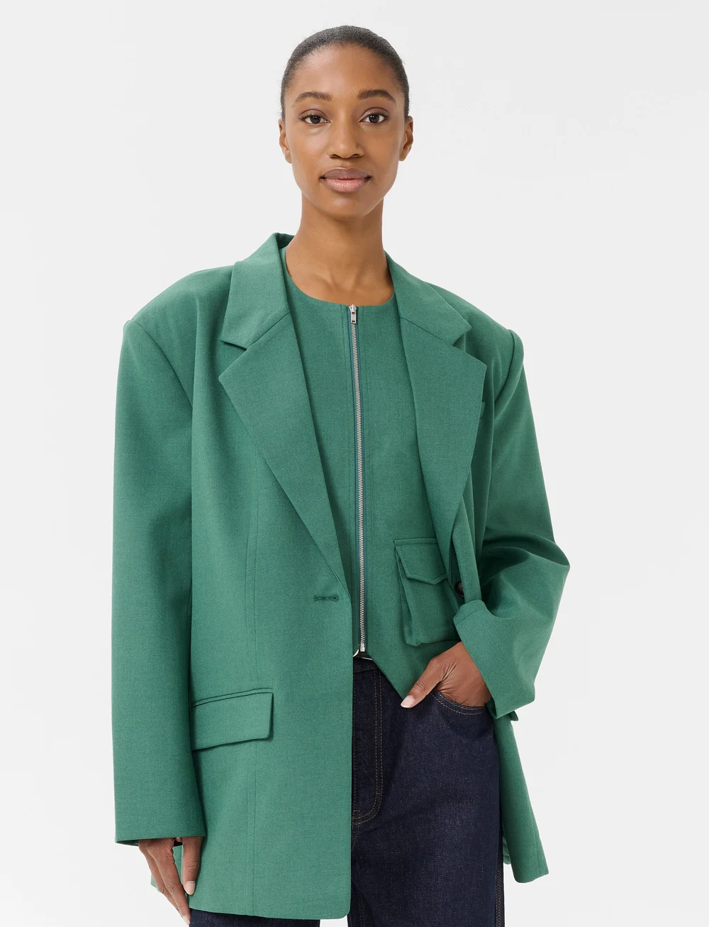 Gestuz - GZcallia OZ blazer - einreihige blazer - posy green melange - 0