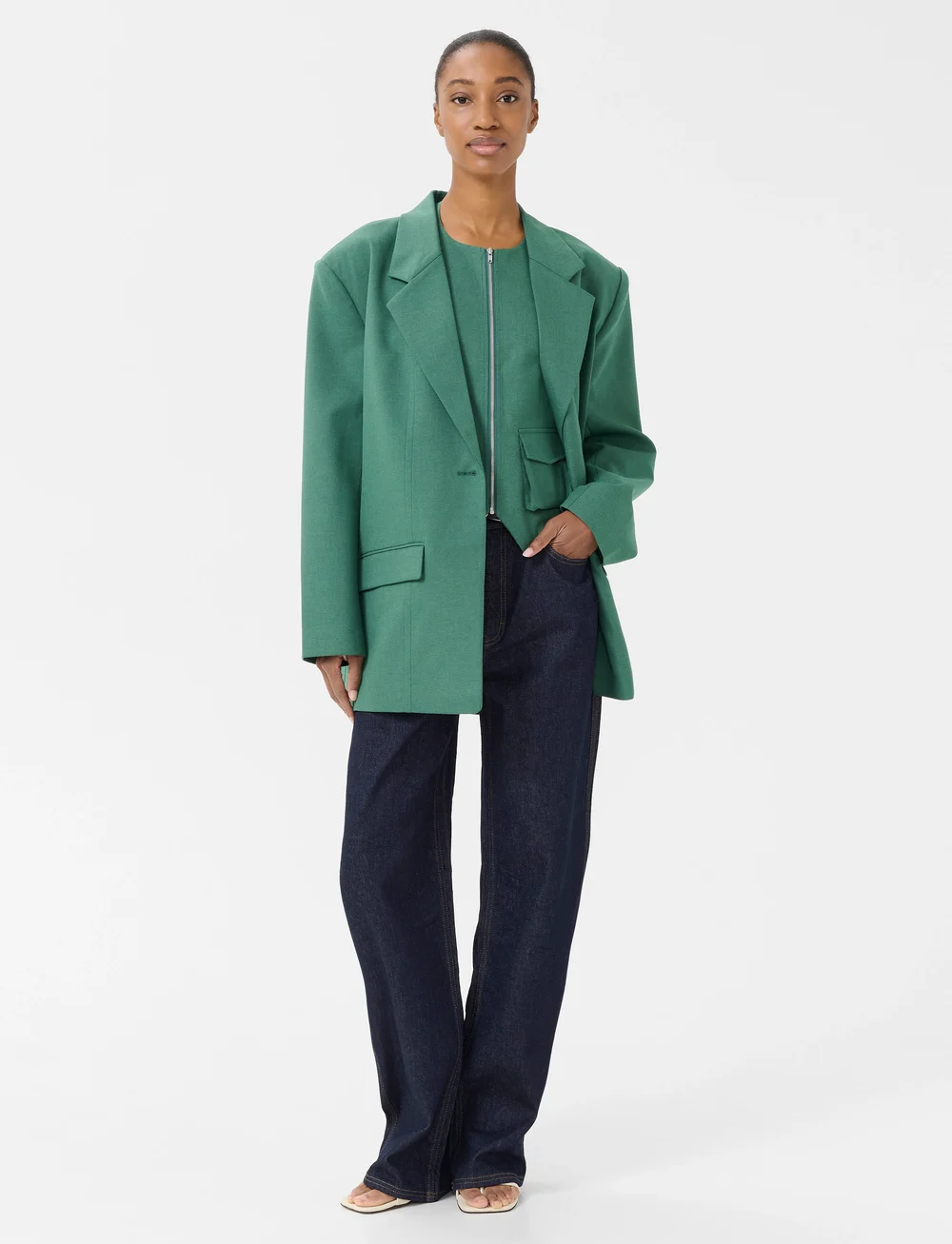 Gestuz - GZcallia OZ blazer - einreihige blazer - posy green melange - 3