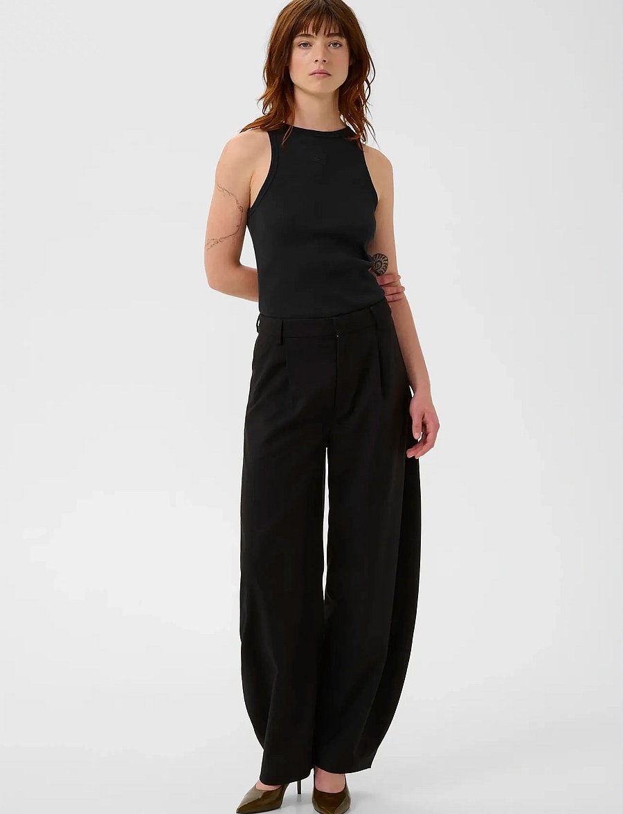 Gestuz - GZcallia MW barrel pants - hosen mit geradem bein - black - 3