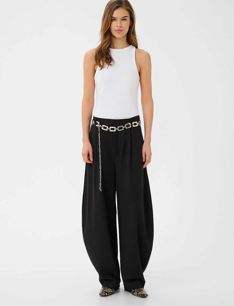 Gestuz - GZcallia MW barrel pants - hosen mit geradem bein - black - 5