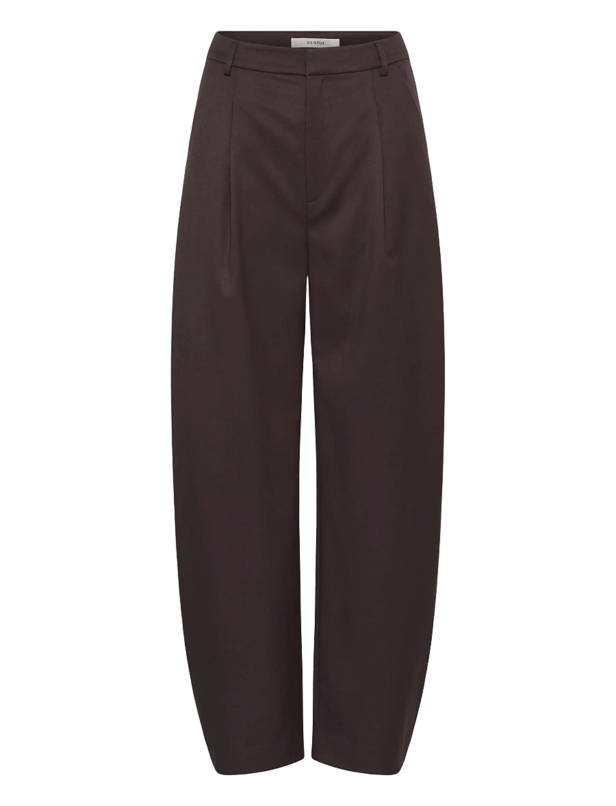 Gestuz - GZcallia MW barrel pants - barrel trousers - deep plum - 0