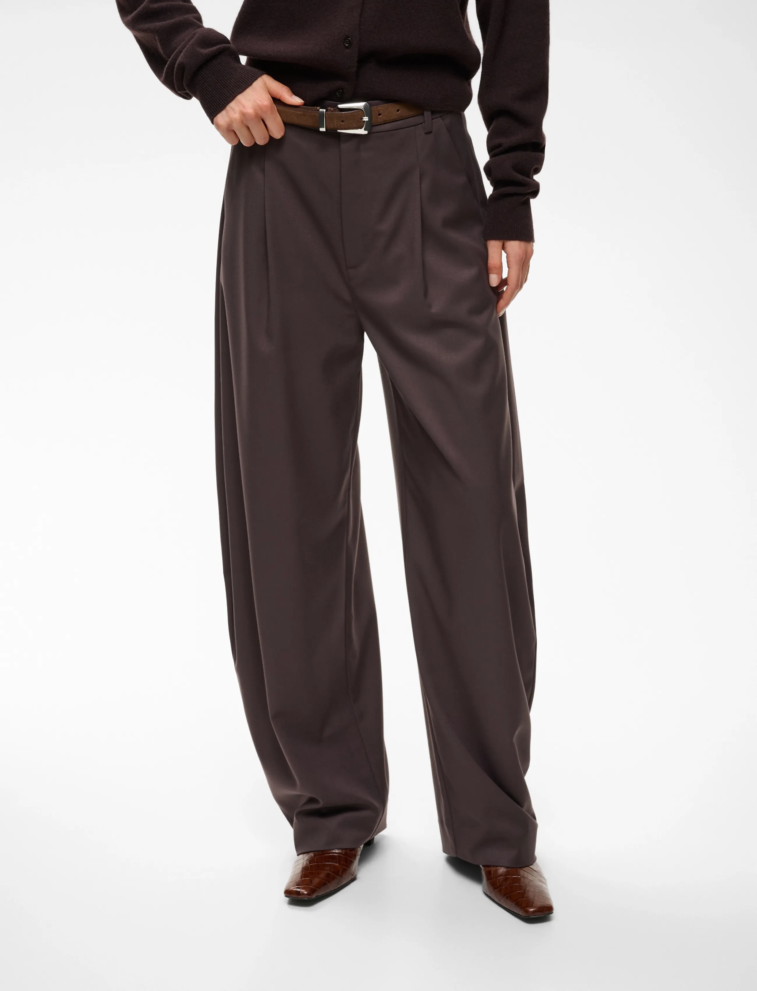Gestuz - GZcallia MW barrel pants - barrelbyxor - deep plum - 2