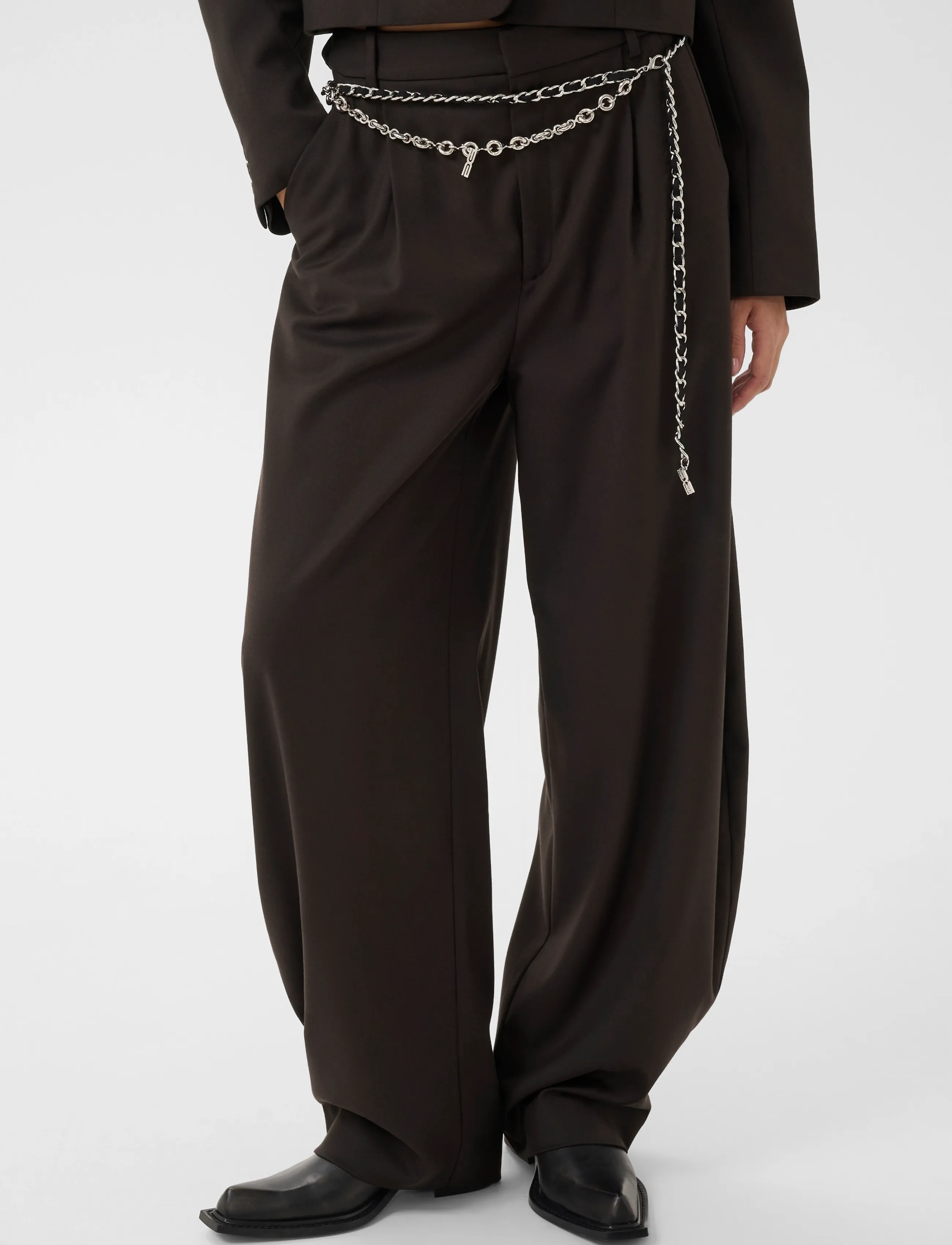 Gestuz - GZcallia MW barrel pants - barrelbyxor - ganache - 2
