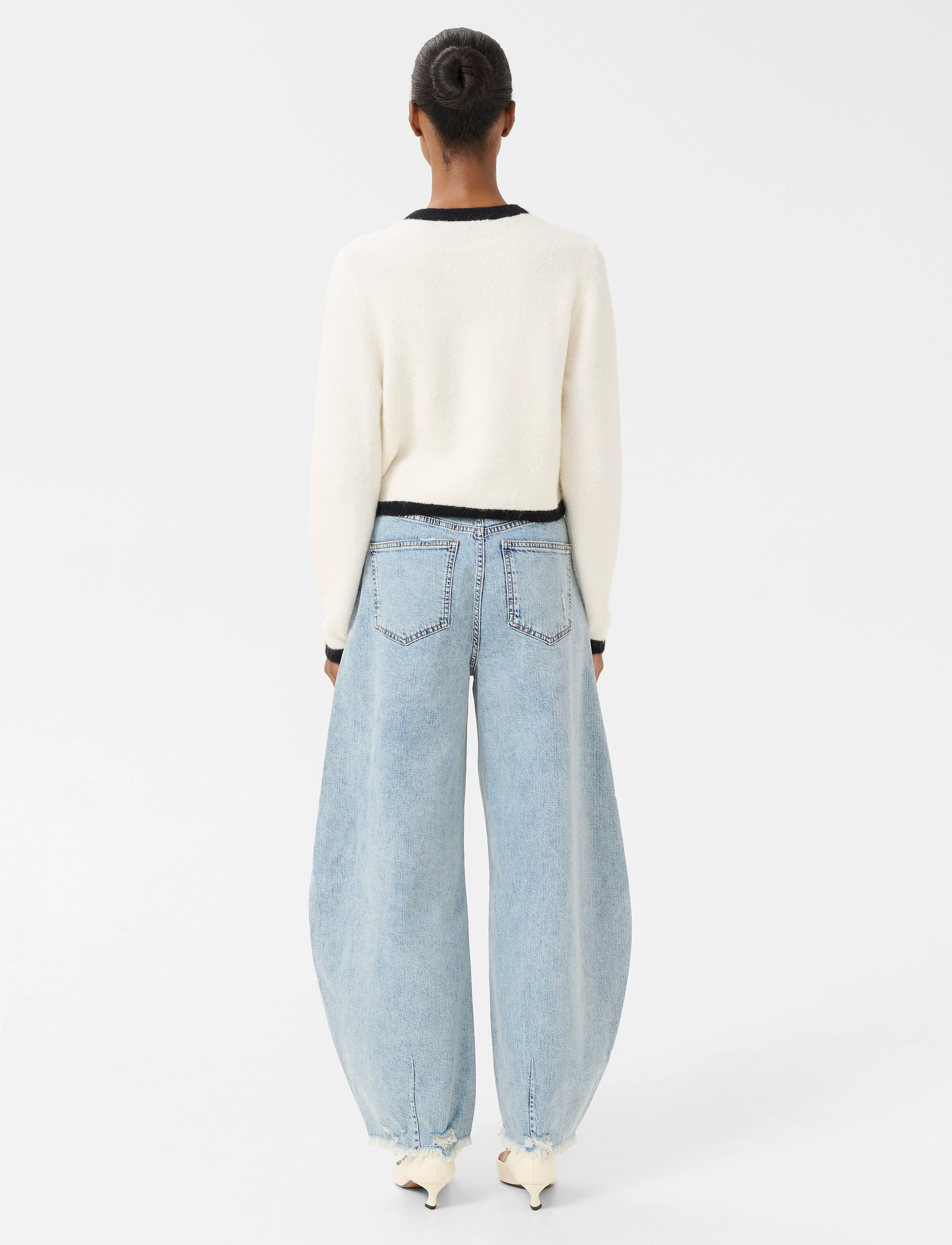 Gestuz - GZalpha ls contrast cardigan - swetry rozpinane - ivory/black comb - 4