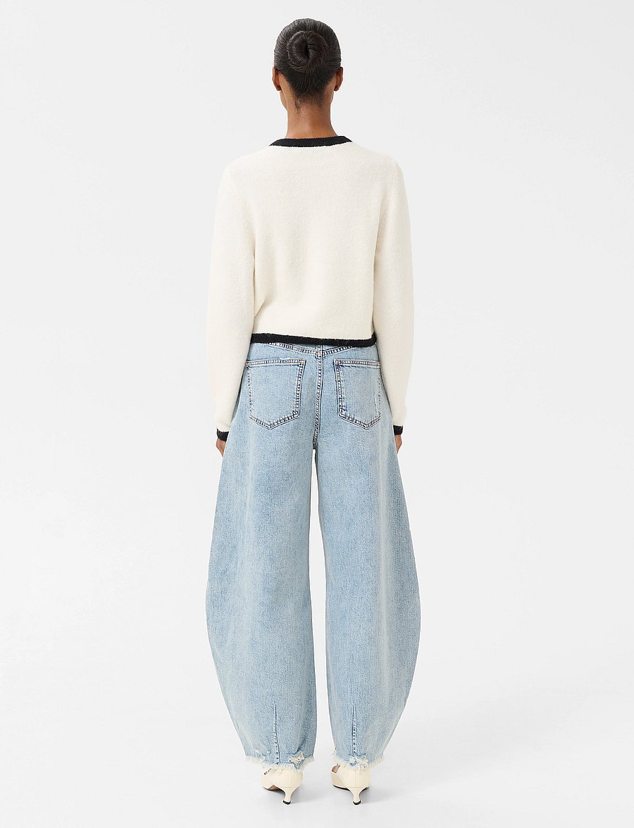Gestuz - GZalpha ls contrast cardigan - strickjacken - ivory/black comb - 4