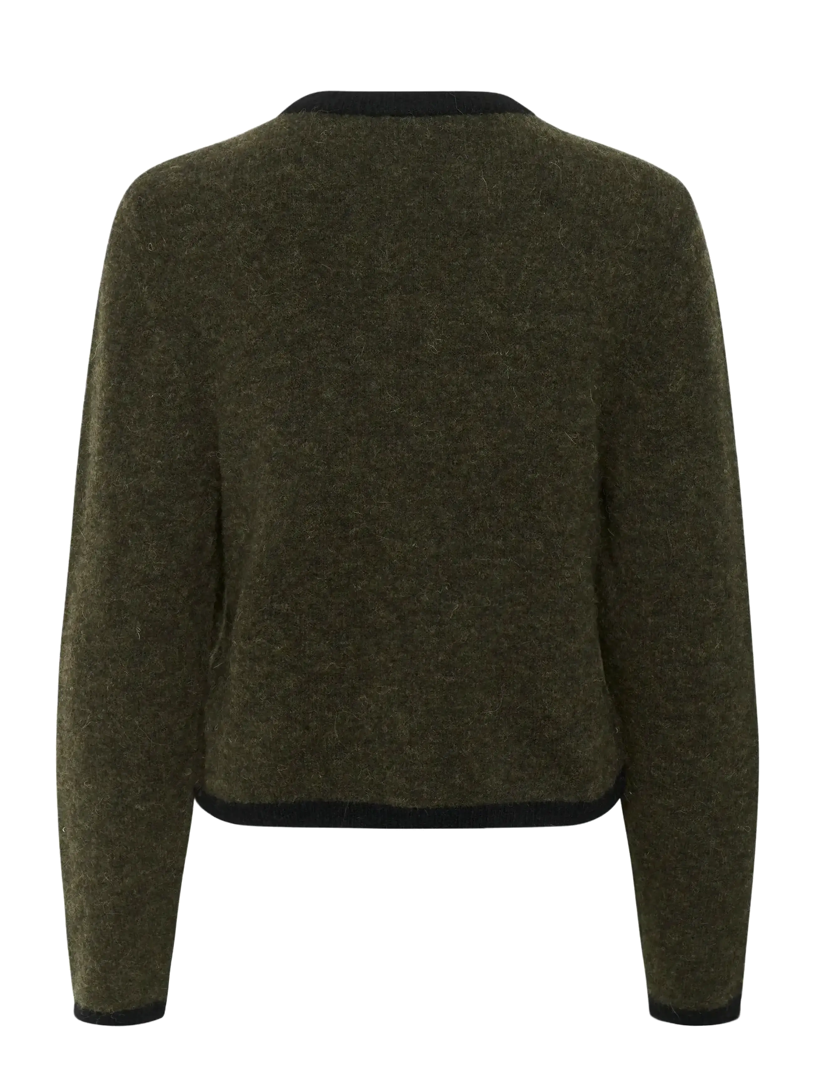 Gestuz - GZalpha ls contrast cardigan - muotitrendit - olive mÉlange/black - 2
