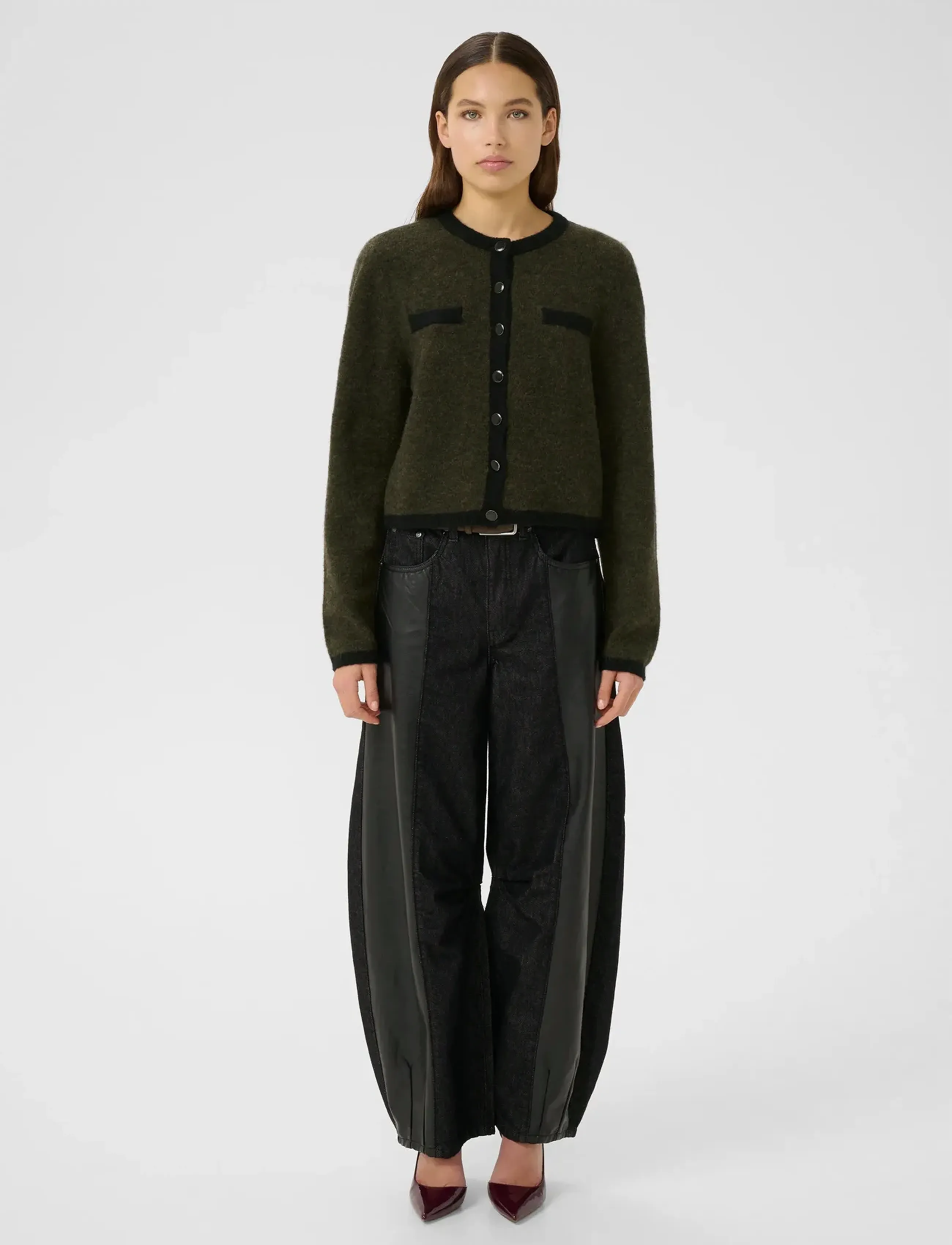 Gzalpha Ls Contrast Cardigan 2