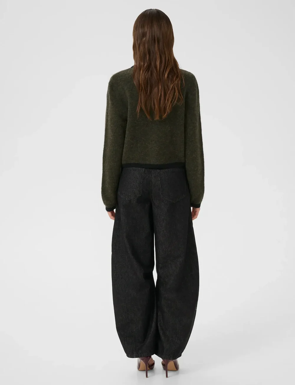 Gestuz - GZalpha ls contrast cardigan - neuletakit - olive mÉlange/black - 4