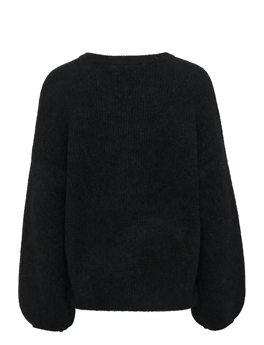 Gestuz - GZalpha slit pullover NOOS - stickade tröjor - black - 2