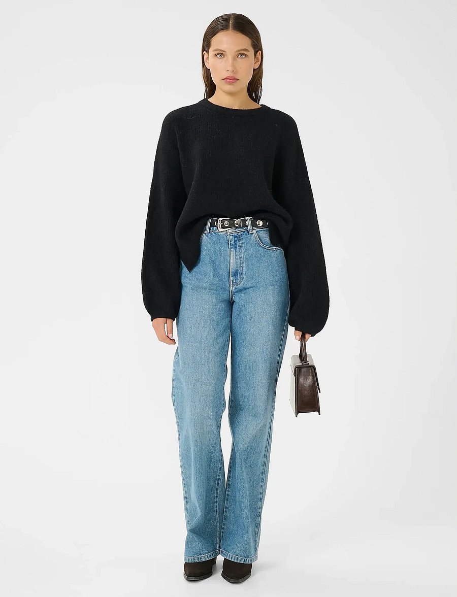 Gestuz - GZalpha slit pullover NOOS - stickade tröjor - black - 3