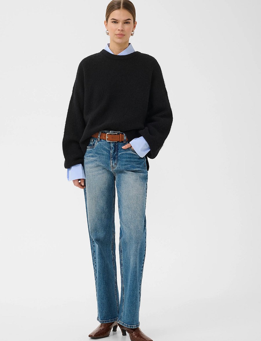 Gestuz - GZalpha slit pullover NOOS - stickade tröjor - black - 5