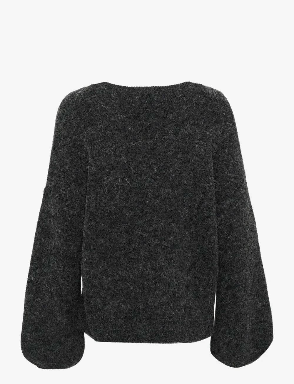 Gestuz - GZalpha slit pullover NOOS - striktrøjer - charcoal melange - 2