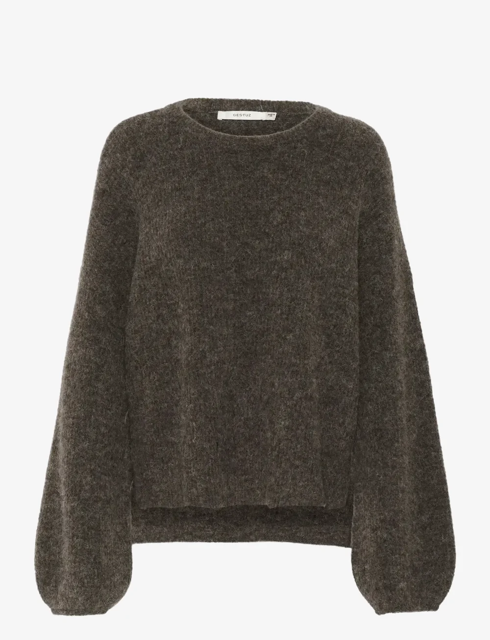 Gestuz - GZalpha slit pullover NOOS - striktrøjer - chestnut melange - 1