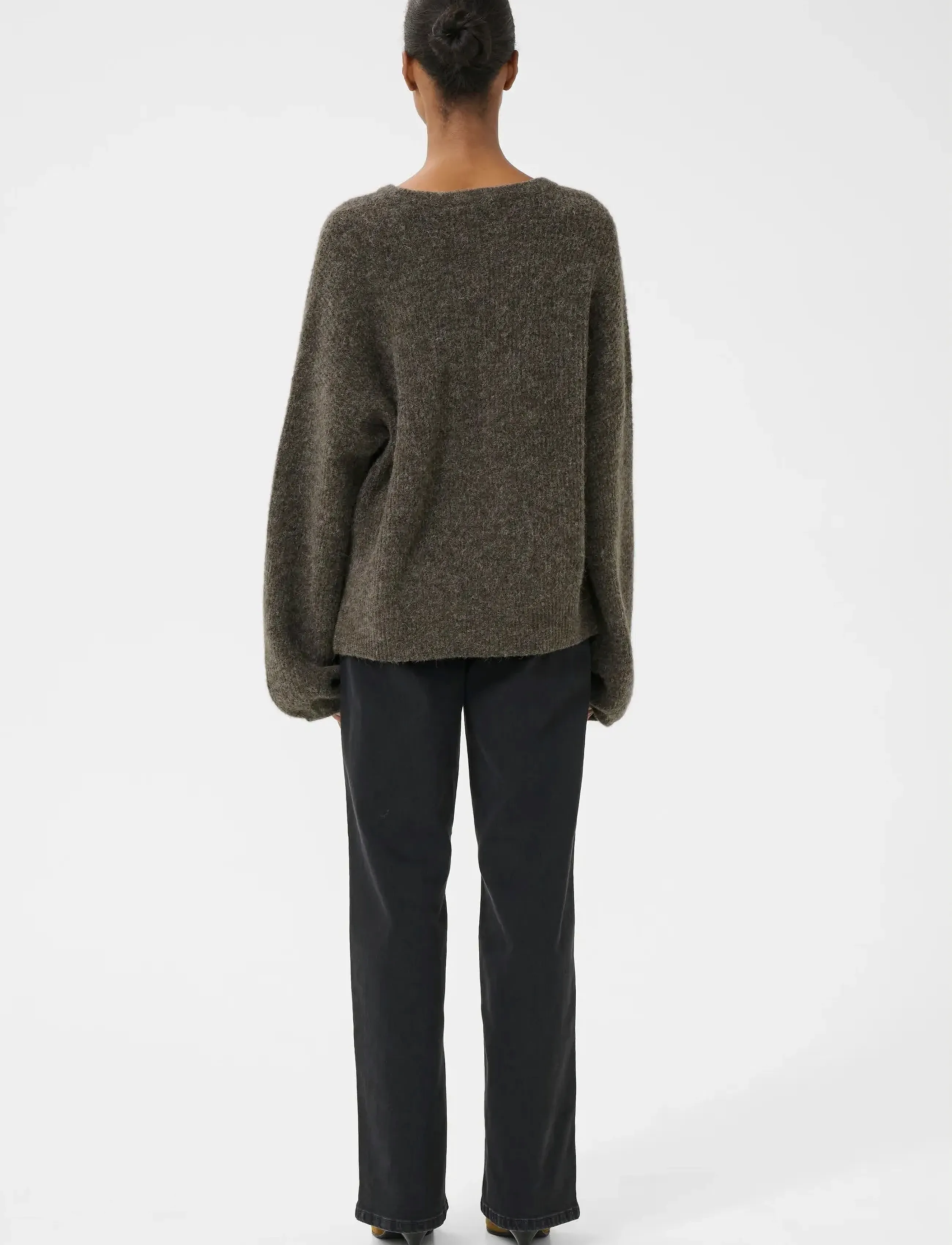 Gestuz - GZalpha slit pullover NOOS - stickade tröjor - chestnut melange - 4
