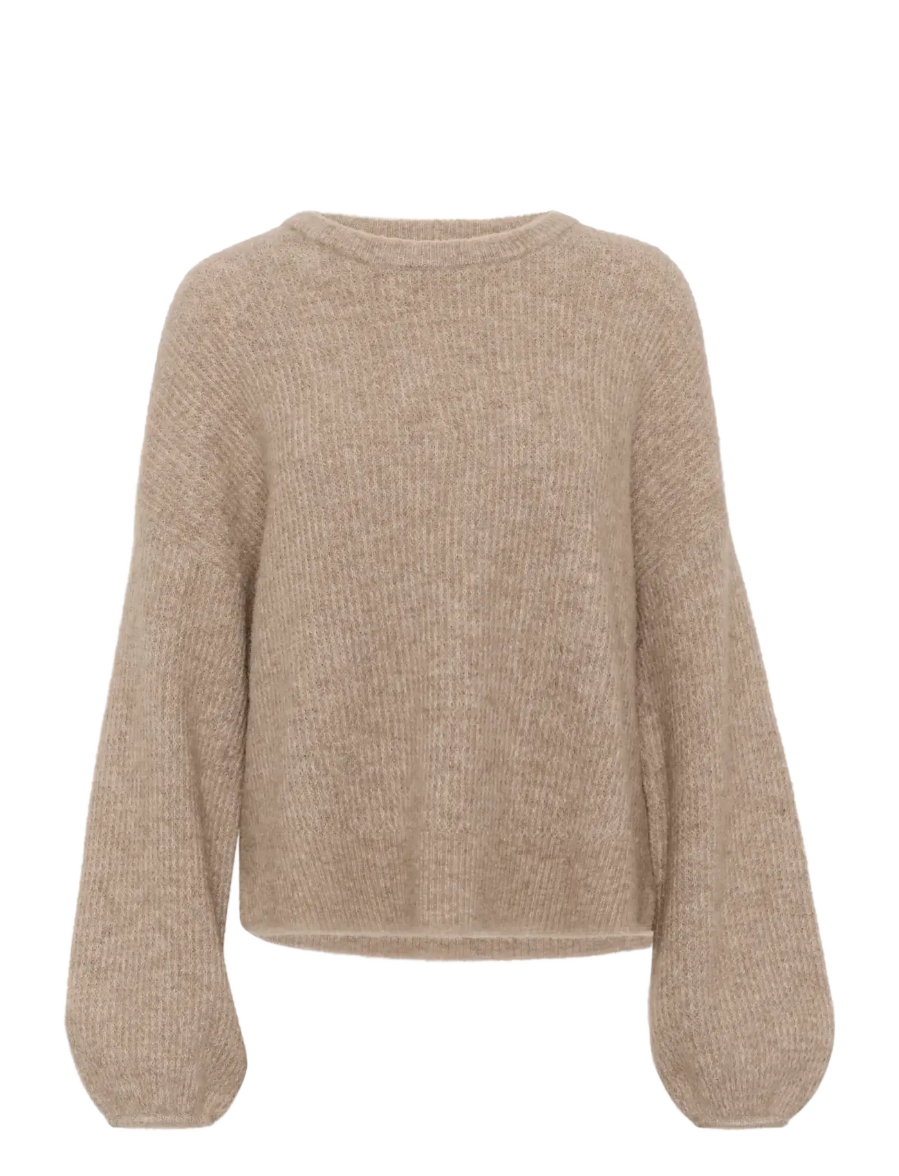 Gestuz GZalpha slit pullover NOOS - Tøj - WARM SAND MELANGE / beige