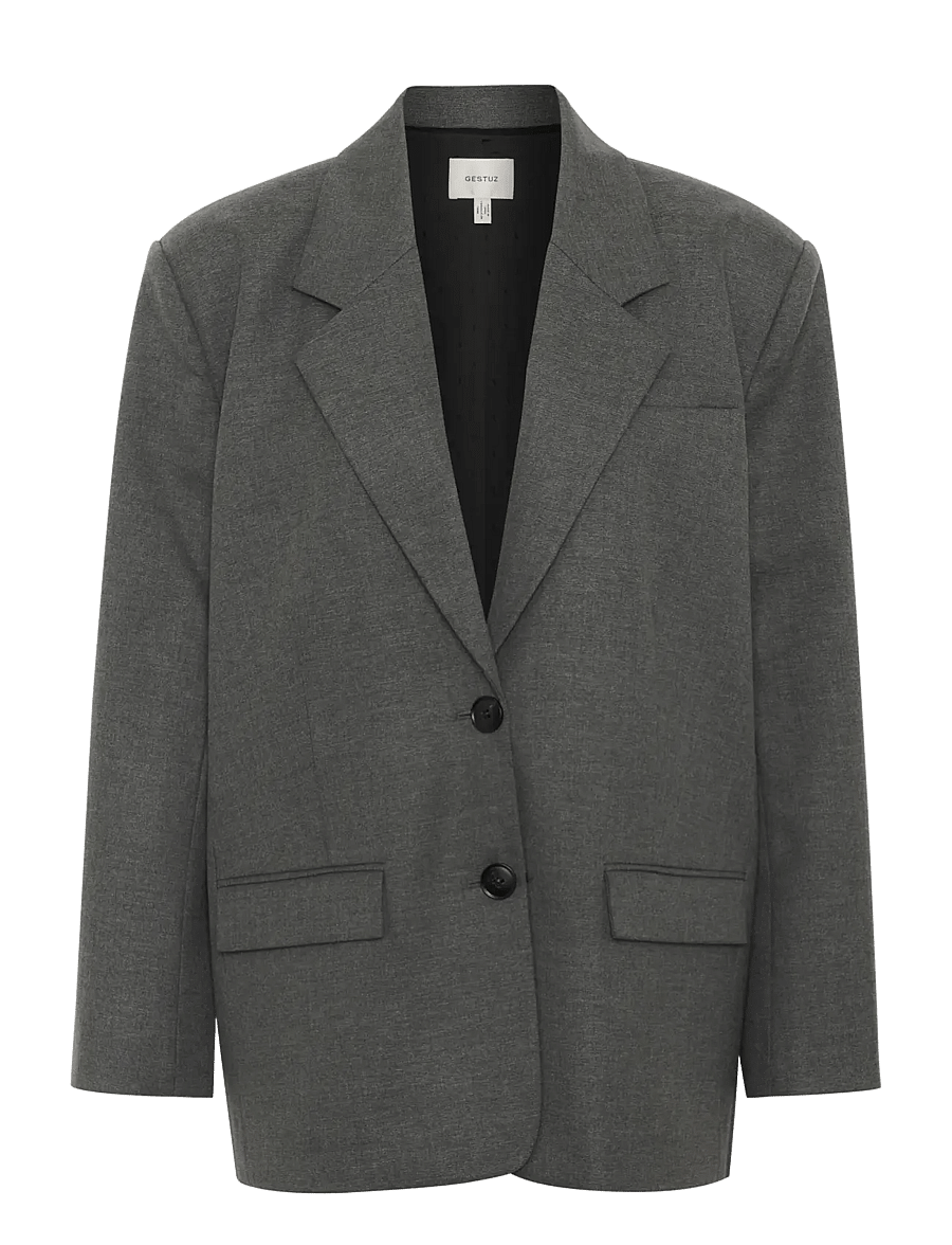 Gestuz - GZpaula OZ blazer NOOS - blazers à fermeture droite - dark grey melange - 1