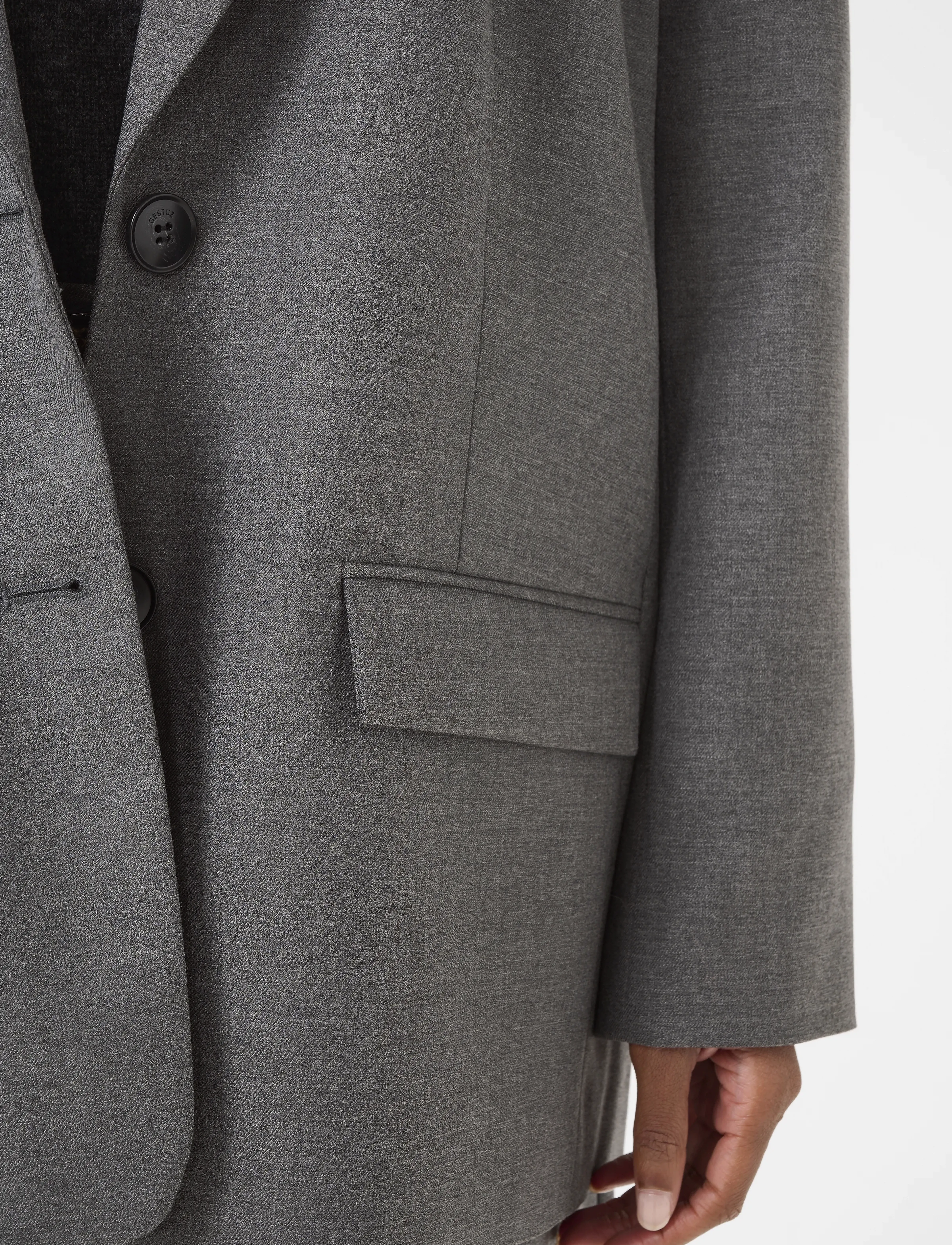 Gestuz - GZpaula OZ blazer NOOS - einhnepptir jakkar - dark grey melange - 5