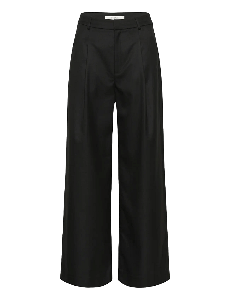 Gestuz - GZpaula MW wide pants NOOS - tailored trousers - black - 1