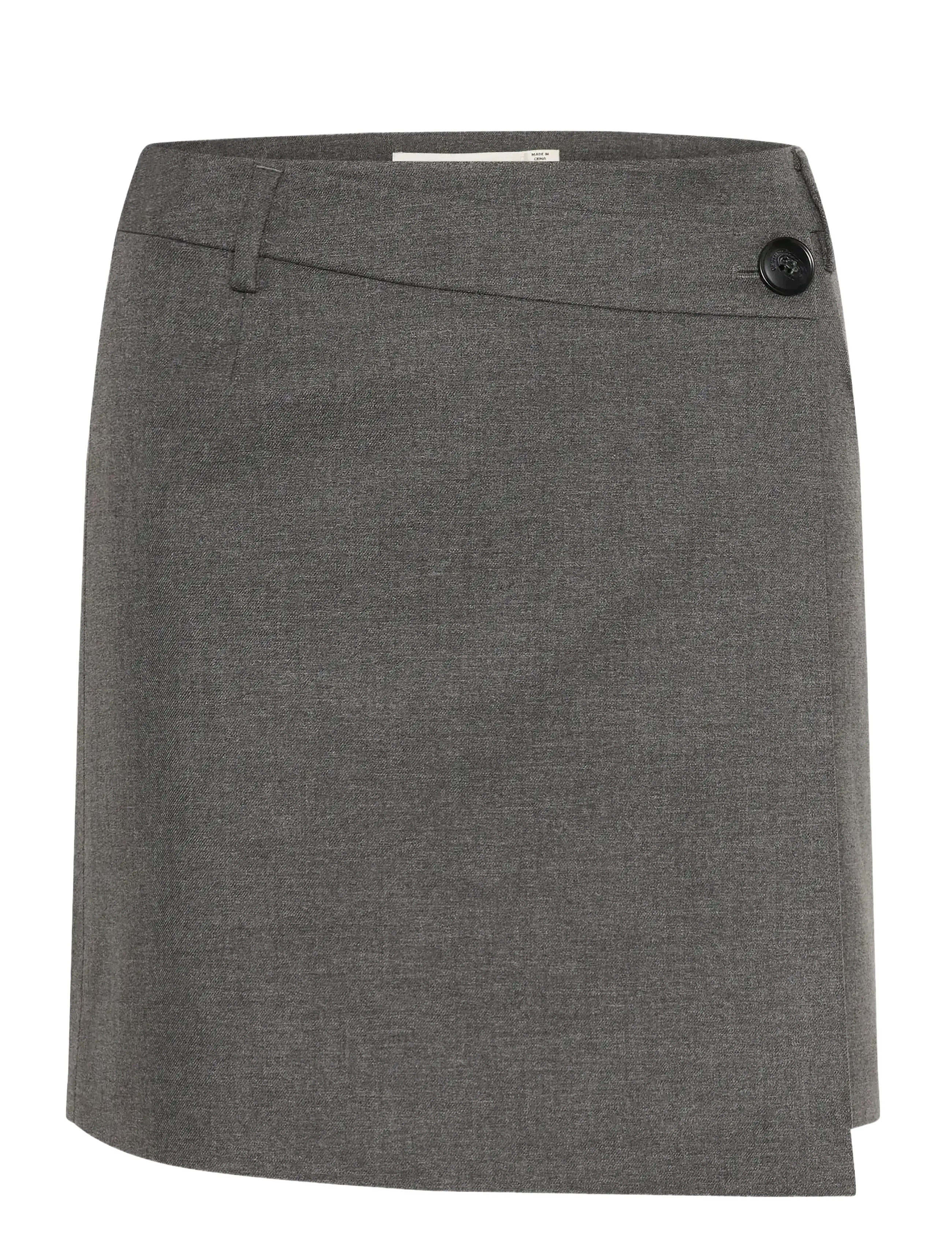 Gestuz GZpaula MW wrap skirt NOOS - Slå-om-nederdele - DARK GREY MELANGE / grey
