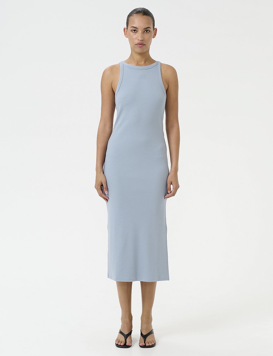 Gestuz - DrewGZ logo tank dress - etuikleider - grey blue - 3