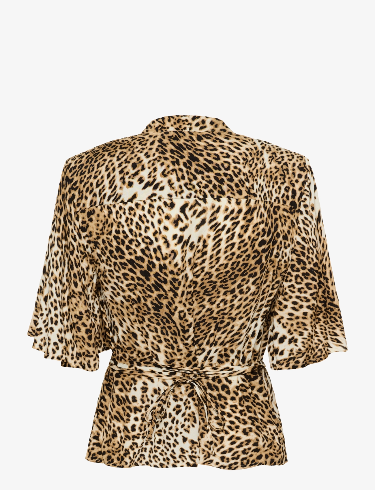 Gestuz - GZkadla wrap top - short-sleeved blouses - light leopard - 2