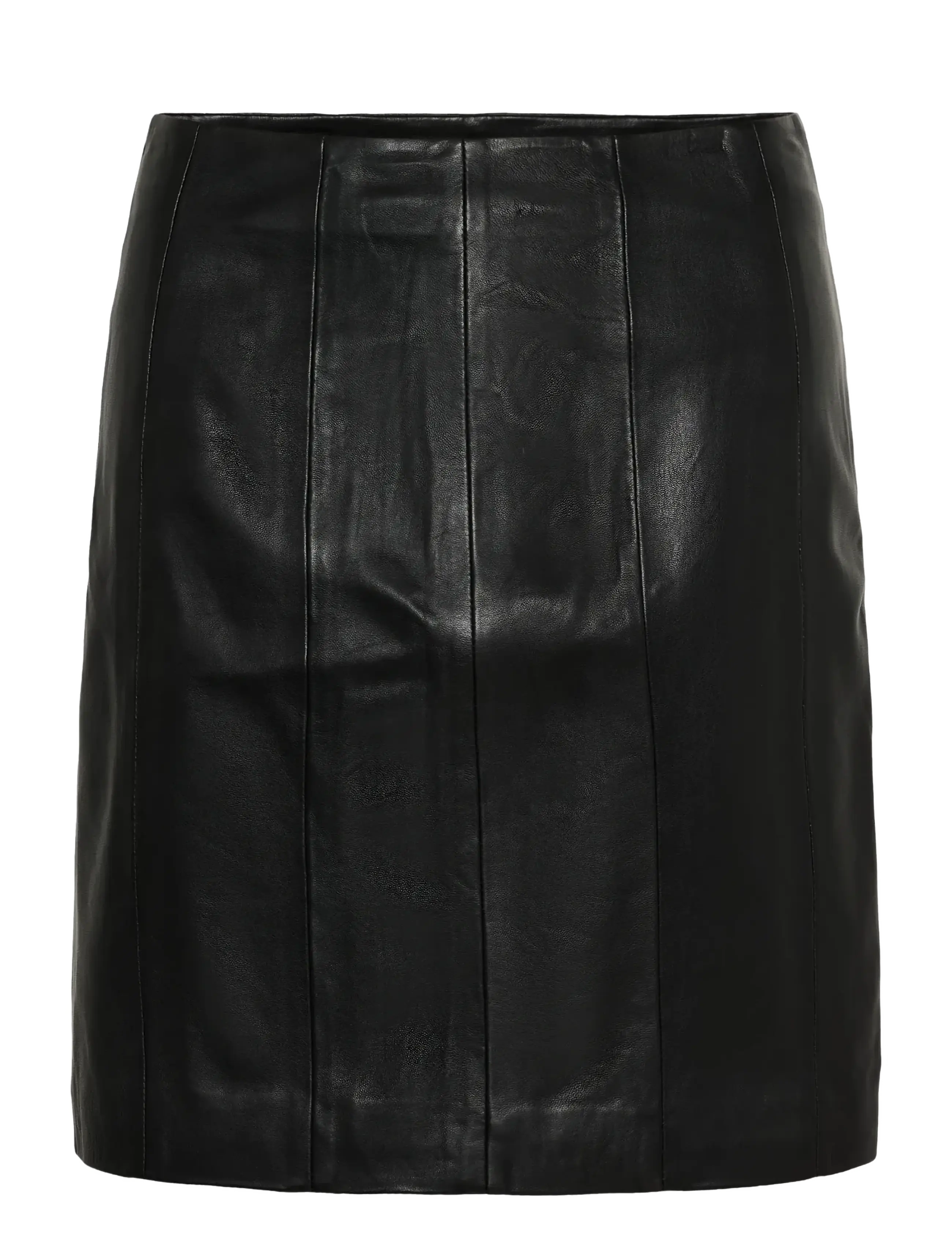 Gestuz GZcharlie HW skirt NOOS - Lædernederdele - BLACK / black